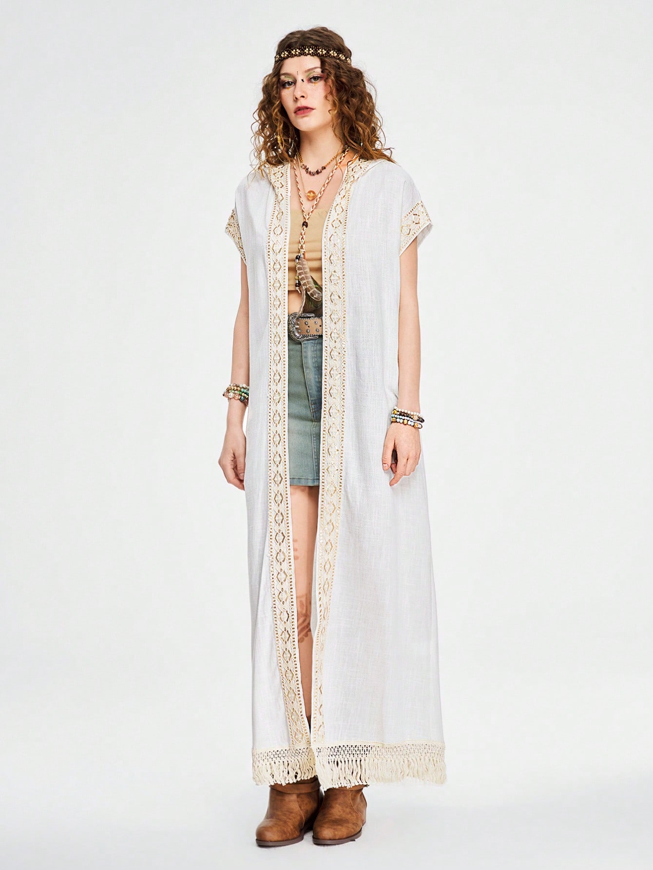 Hippie Bohemian Hippie Style Linen Sun Protection Women Top