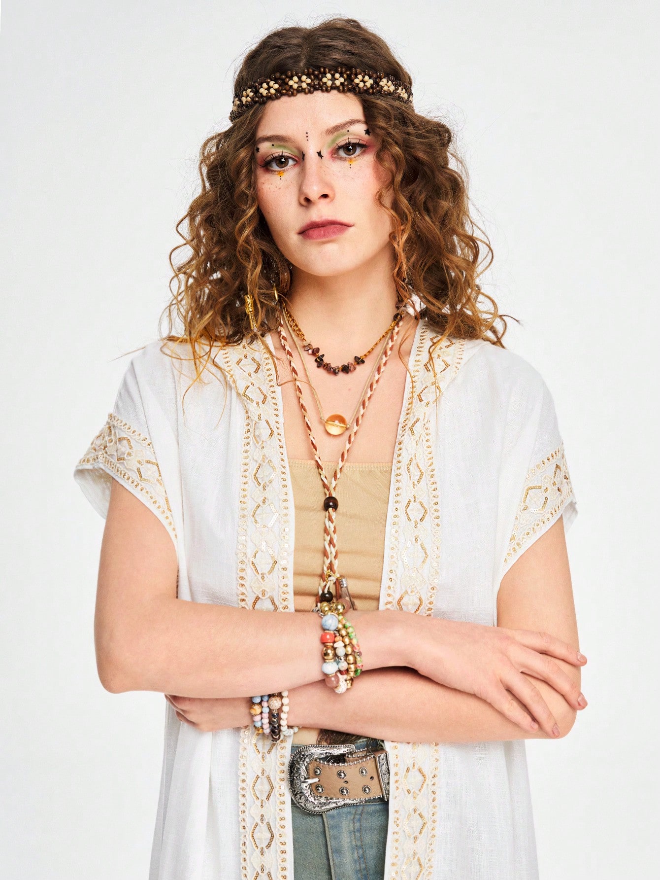 Hippie Bohemian Hippie Style Linen Sun Protection Women Top
