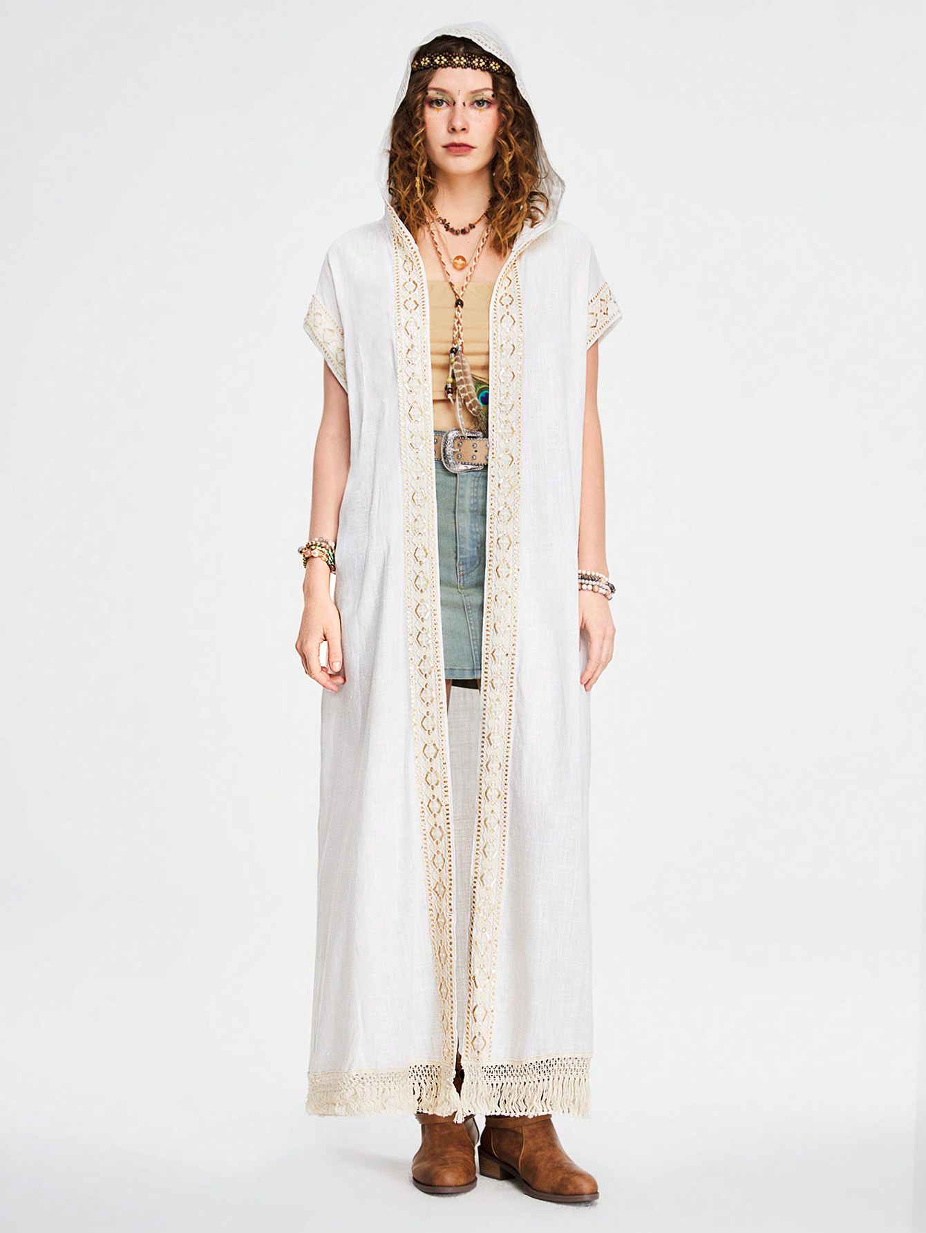 Hippie Bohemian Hippie Style Linen Sun Protection Women Top