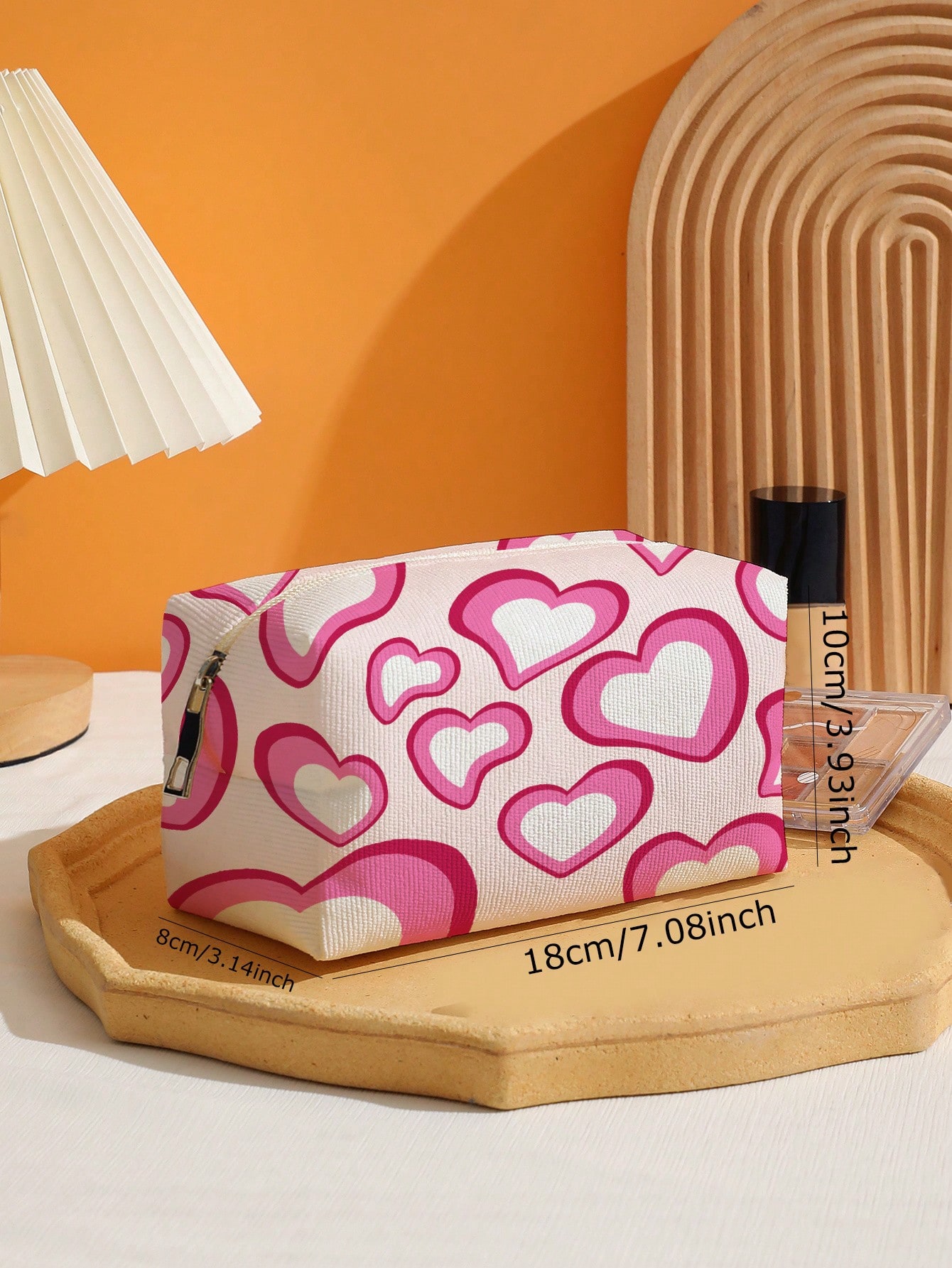 Kawaii Creative Heart Shaped Octagonal Velvet Makeup Bag
