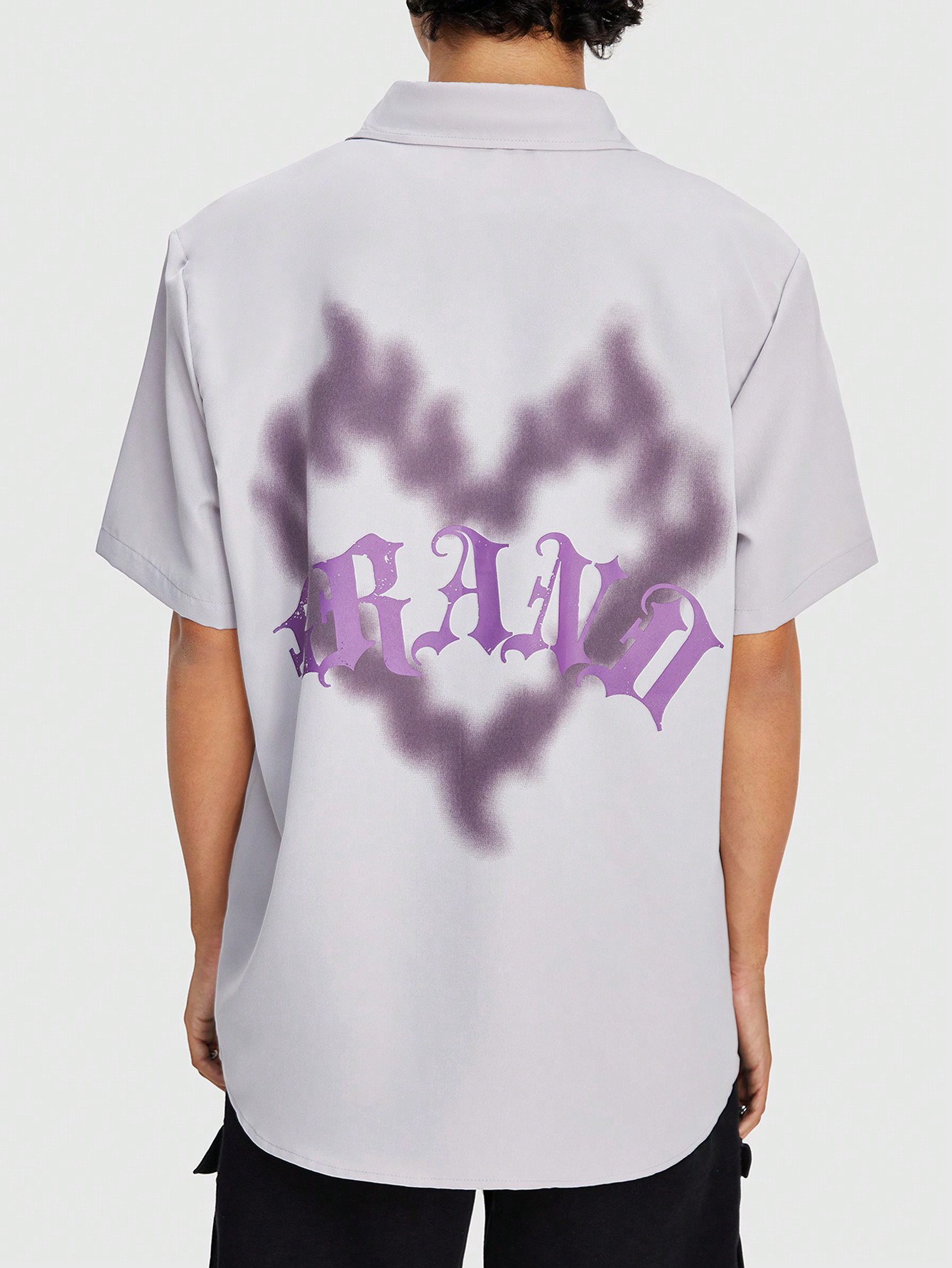 Street Life Men Casual Short Sleeve Shirt With Heart And Letter Print For Summer