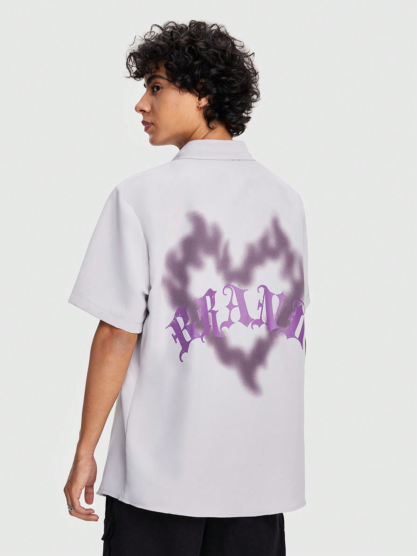 Street Life Men Casual Short Sleeve Shirt With Heart And Letter Print For Summer