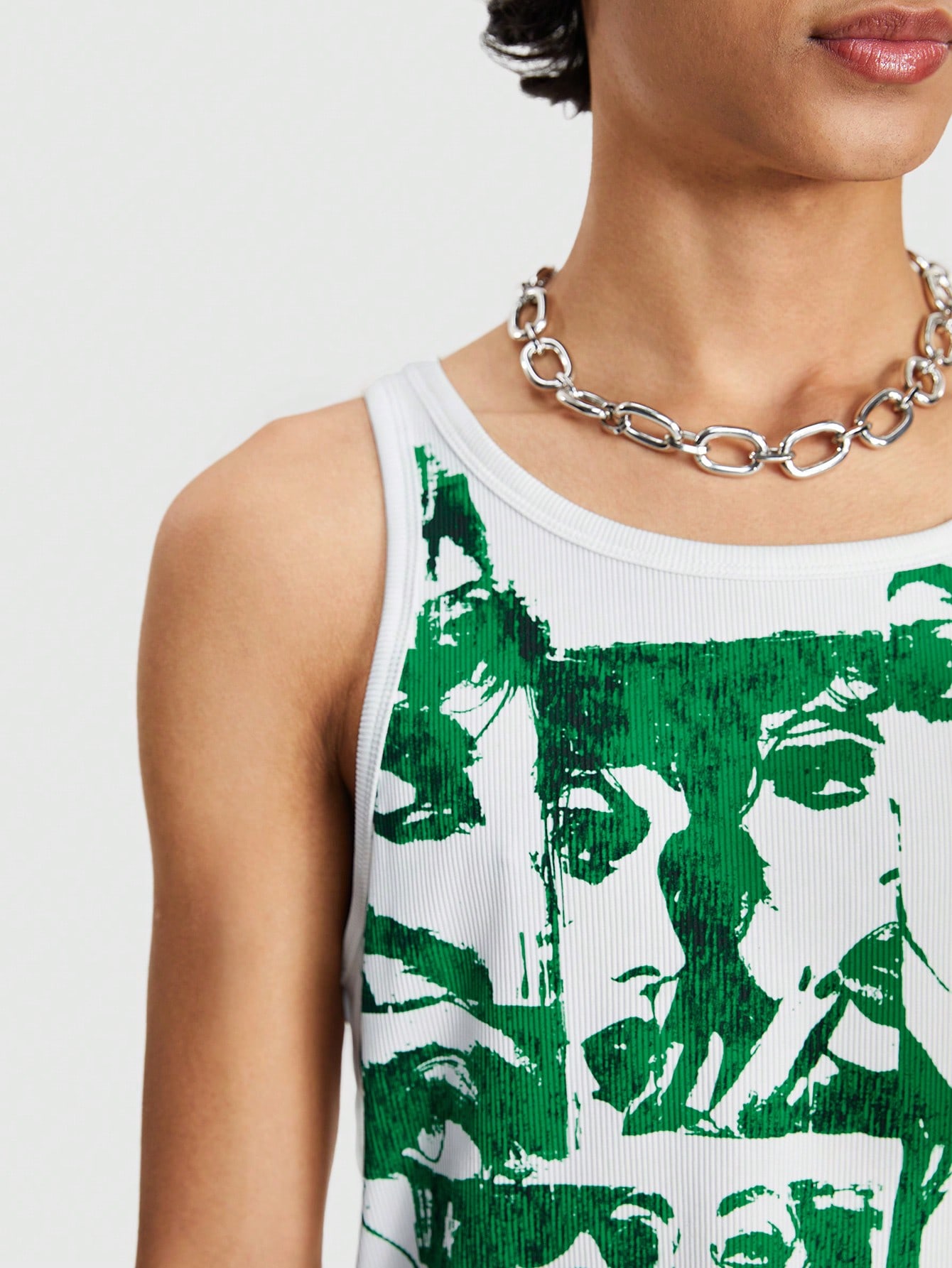 ROMWE Avant Men's Summer Casual Character Printed Round Neck Tank Top