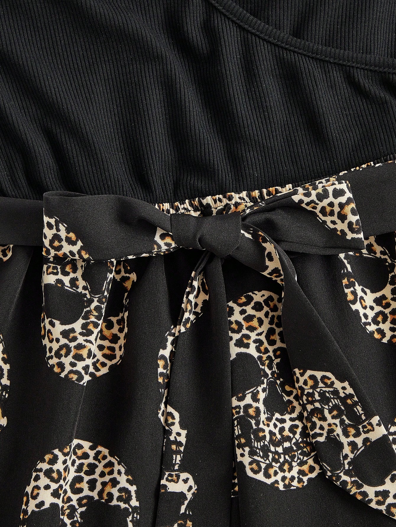 Kawaii Women's Leopard Print Belted Halter Jumpsuit For Summer