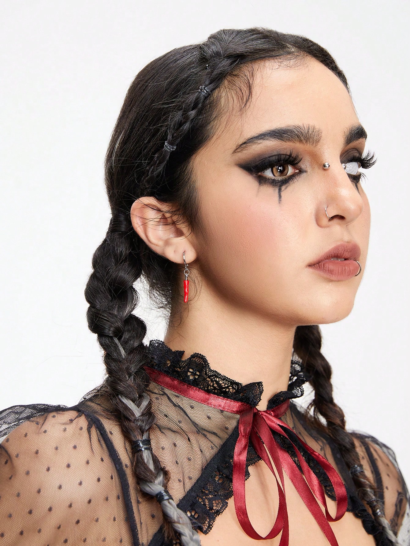 Goth Fashionable And Unique Red Chili Pepper Ear Drop Earrings For Women
