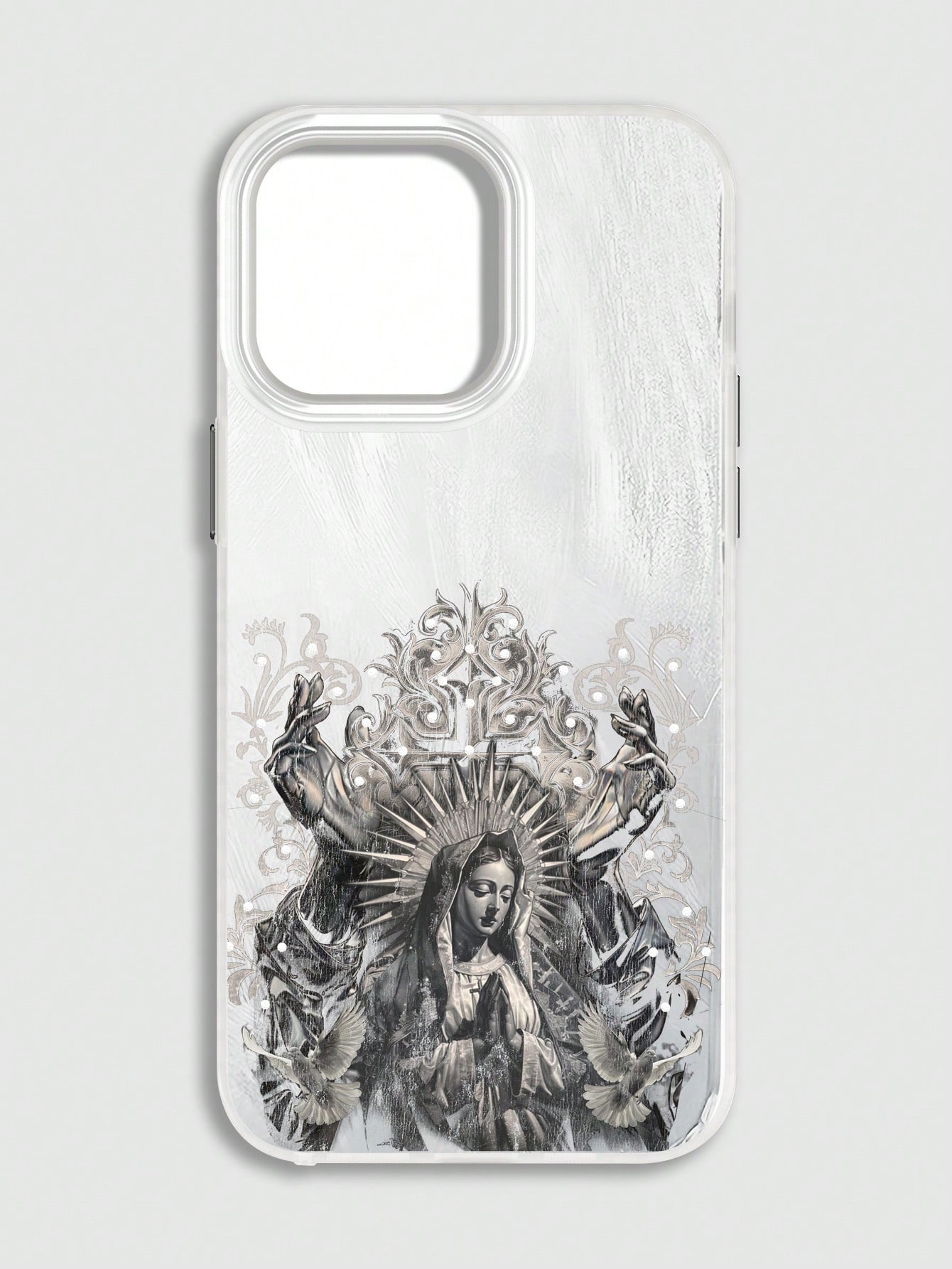 Goth Fashionable Phone Case With Thousand-Handed Buddha Image Print