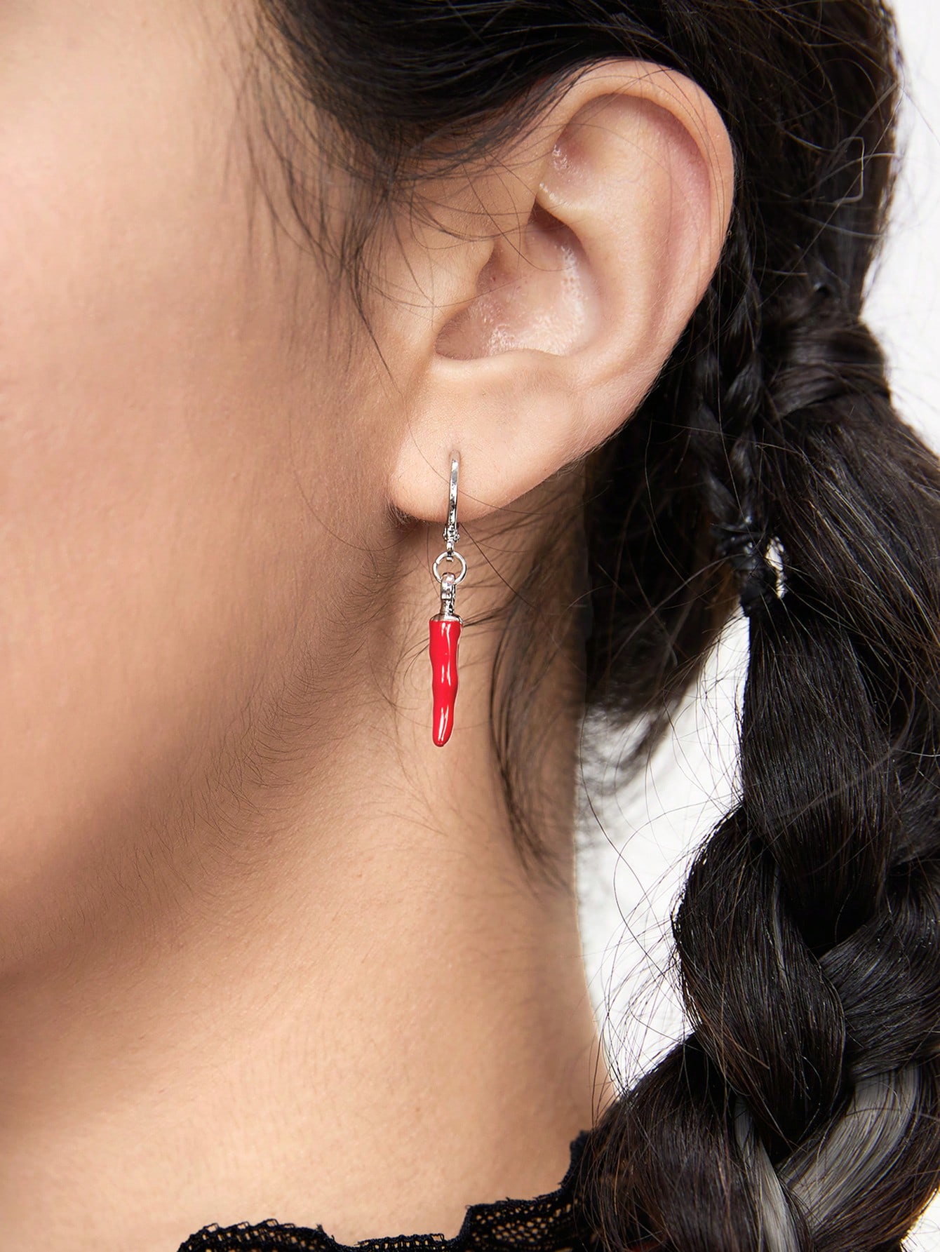 Goth Fashionable And Unique Red Chili Pepper Ear Drop Earrings For Women