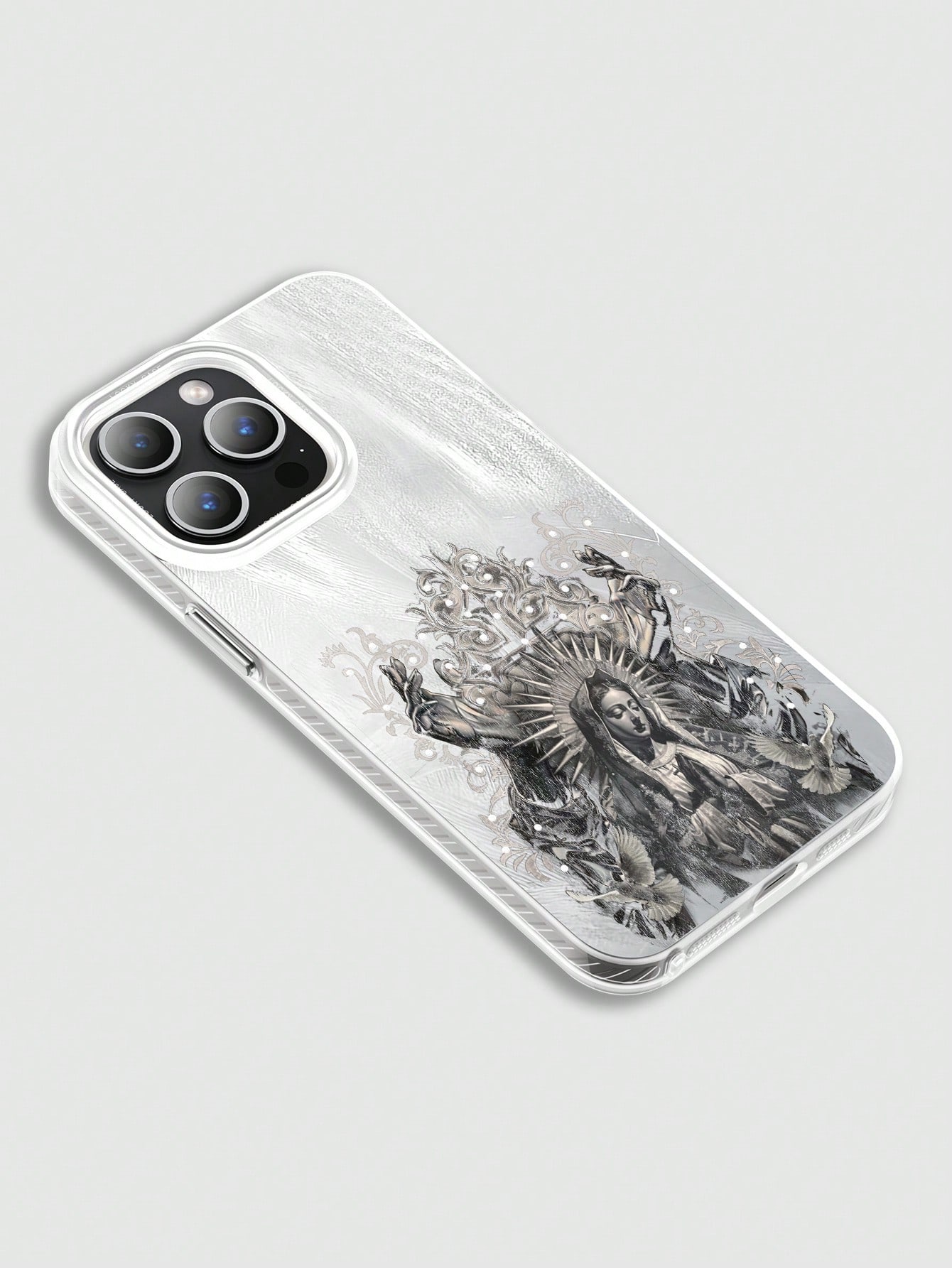 Goth Fashionable Phone Case With Thousand-Handed Buddha Image Print