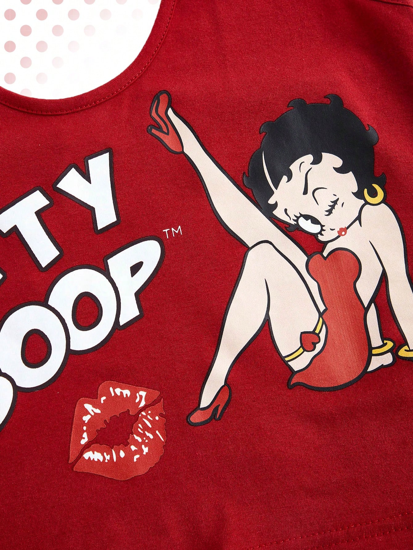 Betty Boop | ROMWE Cartoon Characters And Letters Print Fitted Cropped Halter Top For Summer, School