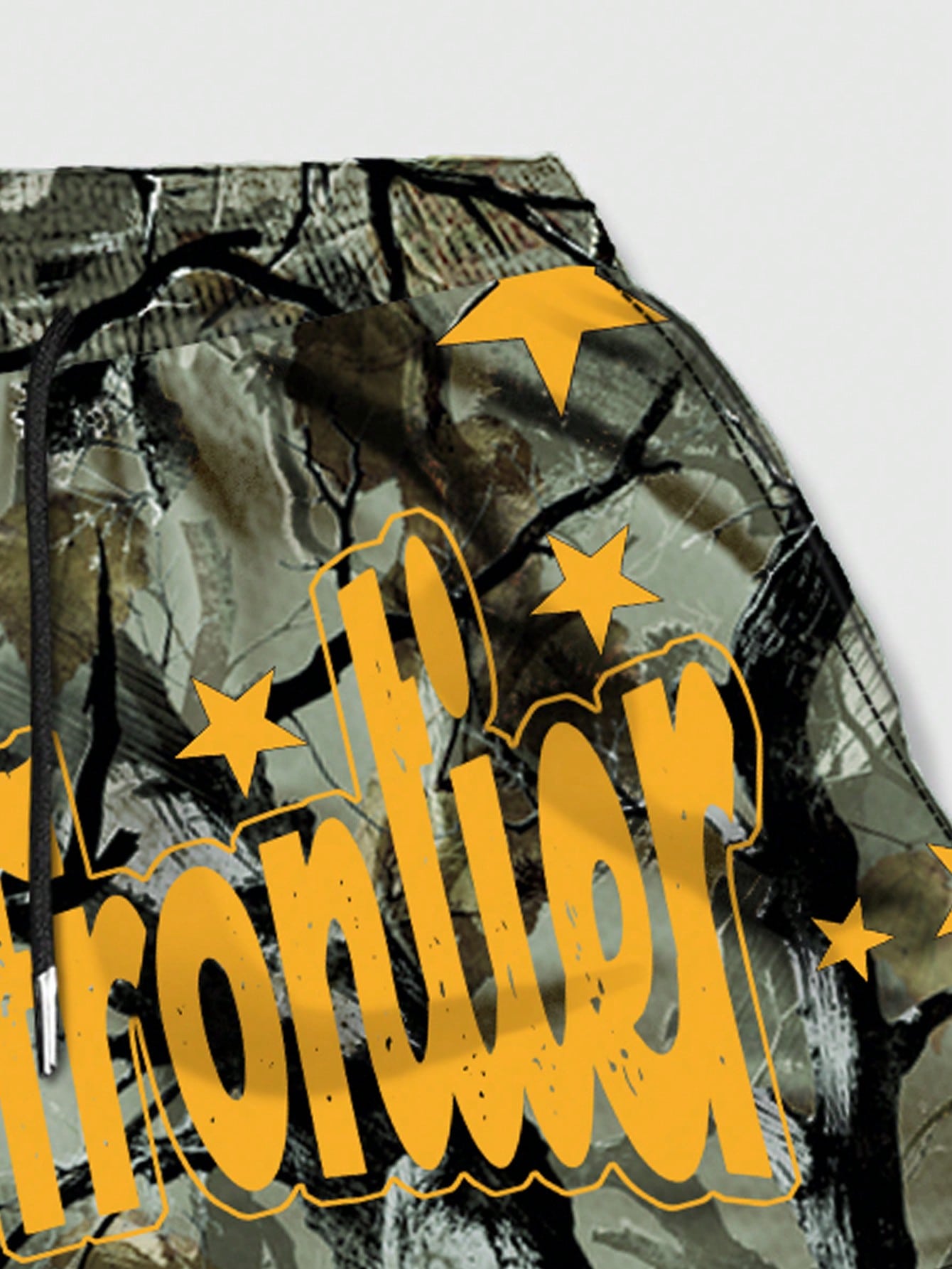 Street Life Men's Tree Branch Camouflage Printed 2-In-1 Breathable Basketball Shorts, Spring And Summer