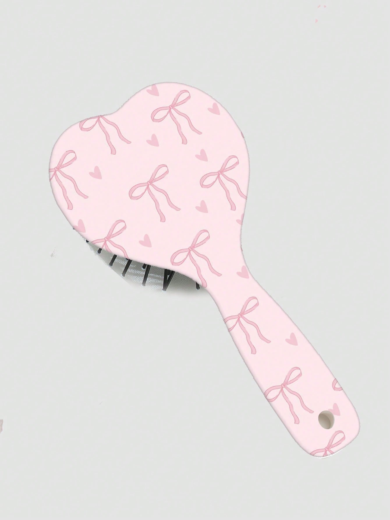 Kawaii 1pc Bowknot Pattern Printed Large Paddle Air Cushion Massage Hair Comb For Home Use