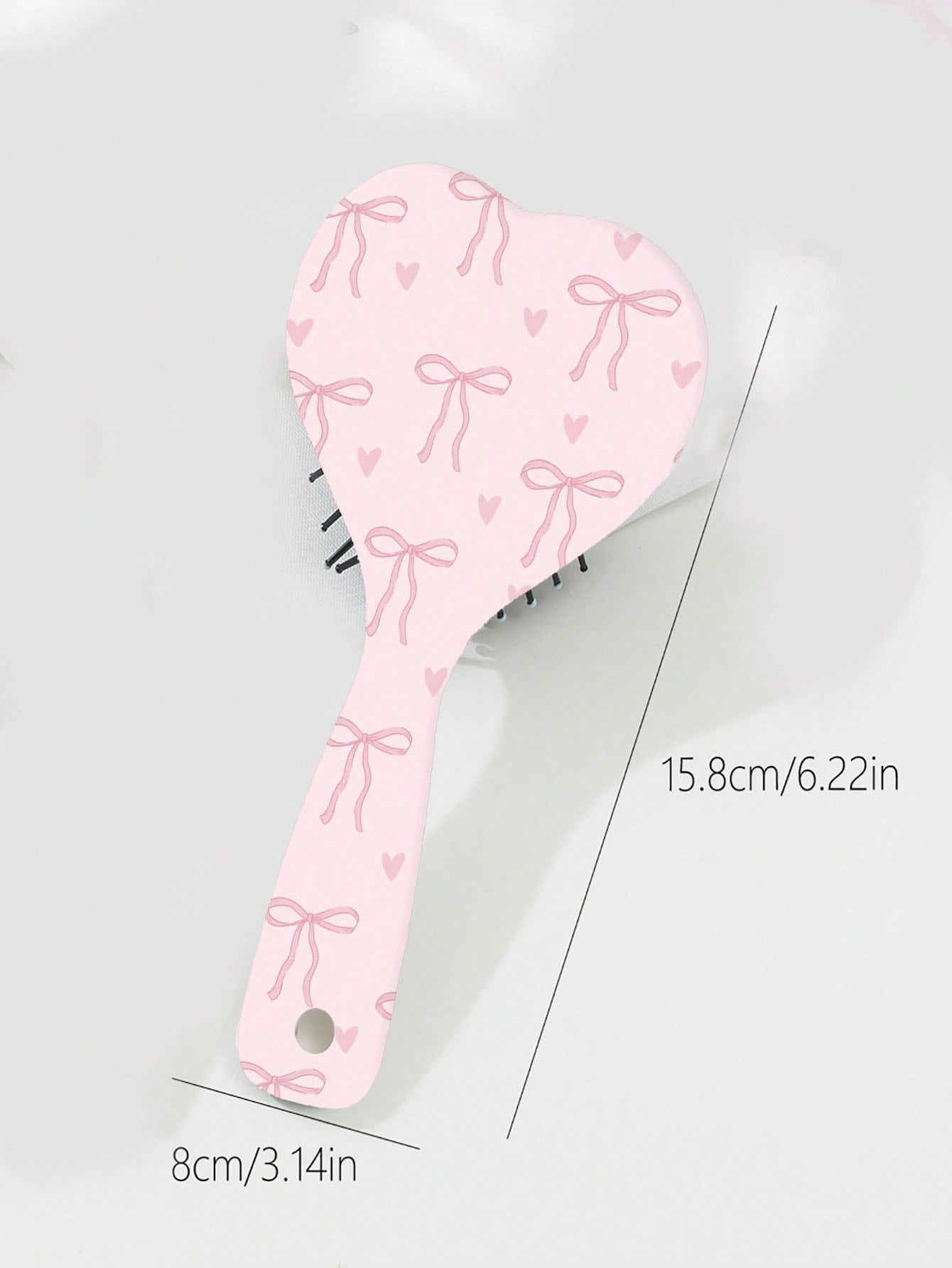 Kawaii 1pc Bowknot Pattern Printed Large Paddle Air Cushion Massage Hair Comb For Home Use