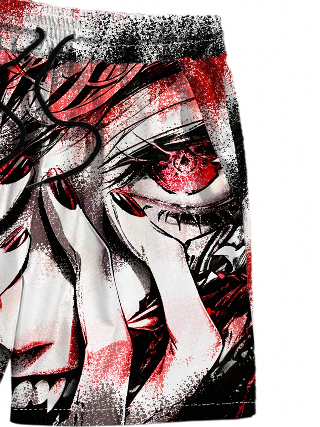 Anime Men's Printed Woven Shorts, Suitable For Casual Wear In Spring And Summer