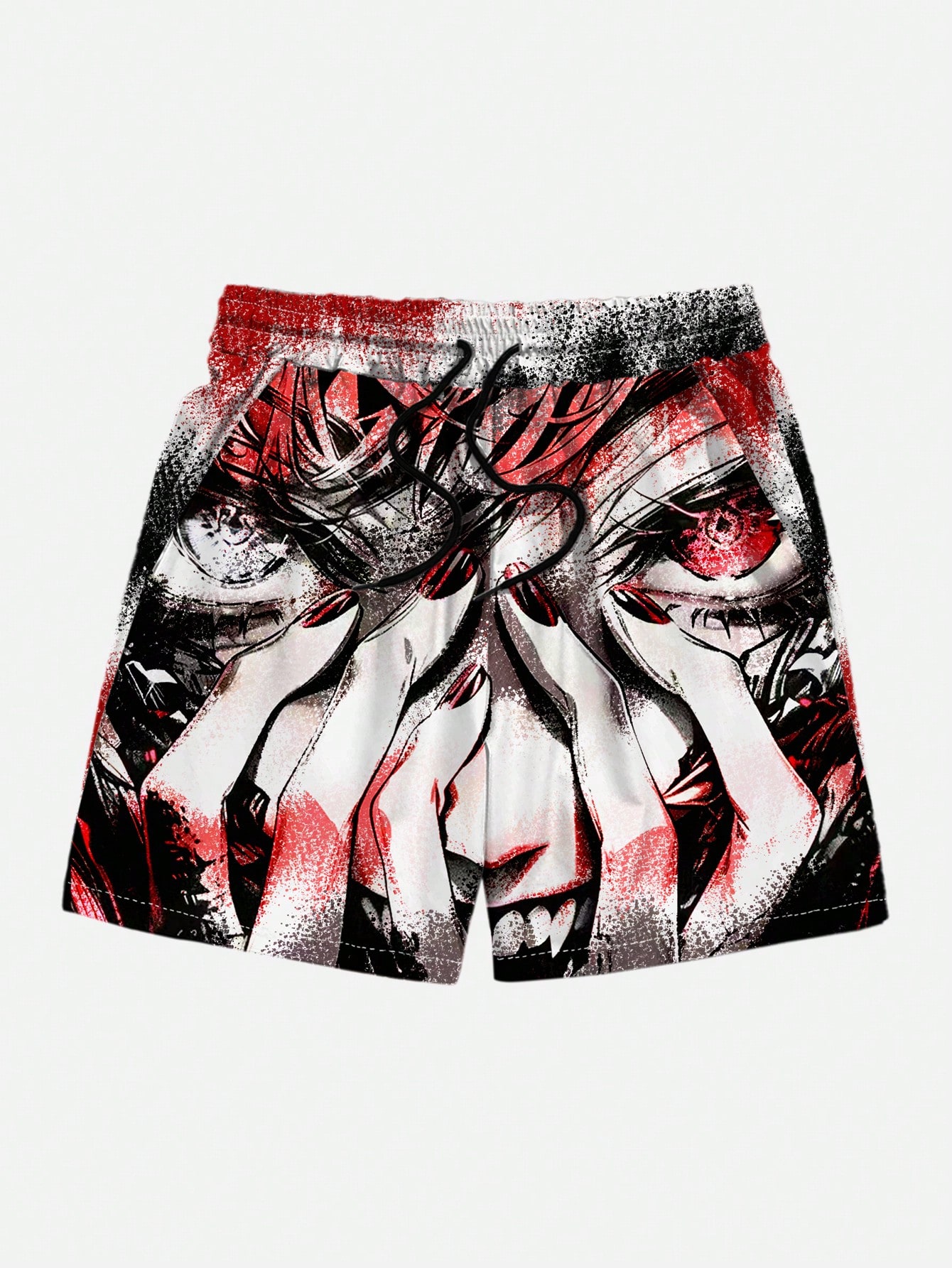 Anime Men's Printed Woven Shorts, Suitable For Casual Wear In Spring And Summer
