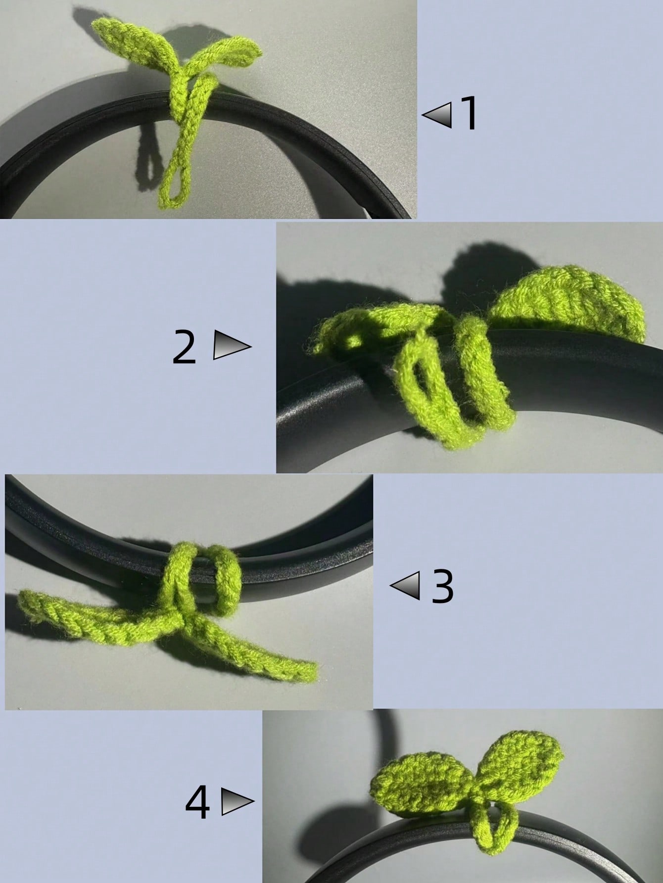 Fairycore 1pc Leaf Shaped Forest-Style Handmade Crochet Hairband Decoration
