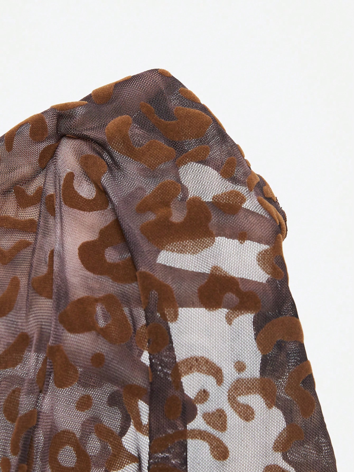 Fairycore Women's Leopard Flocked Asymmetrical Hem Sleeveless Sexy Top With Side Slit