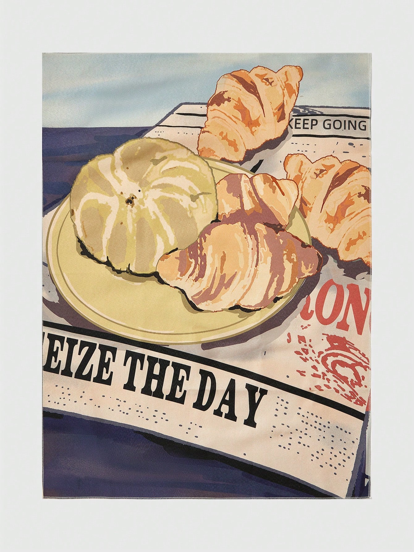 1pc Bread Printed Linen Tapestry