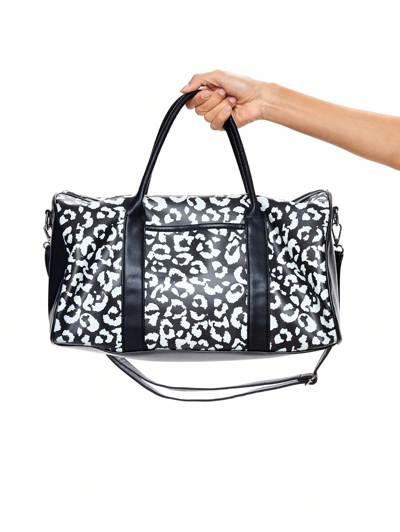 ROMWE Avant Leopard Print High Capacity Travel Tote And Crossbody Bag
