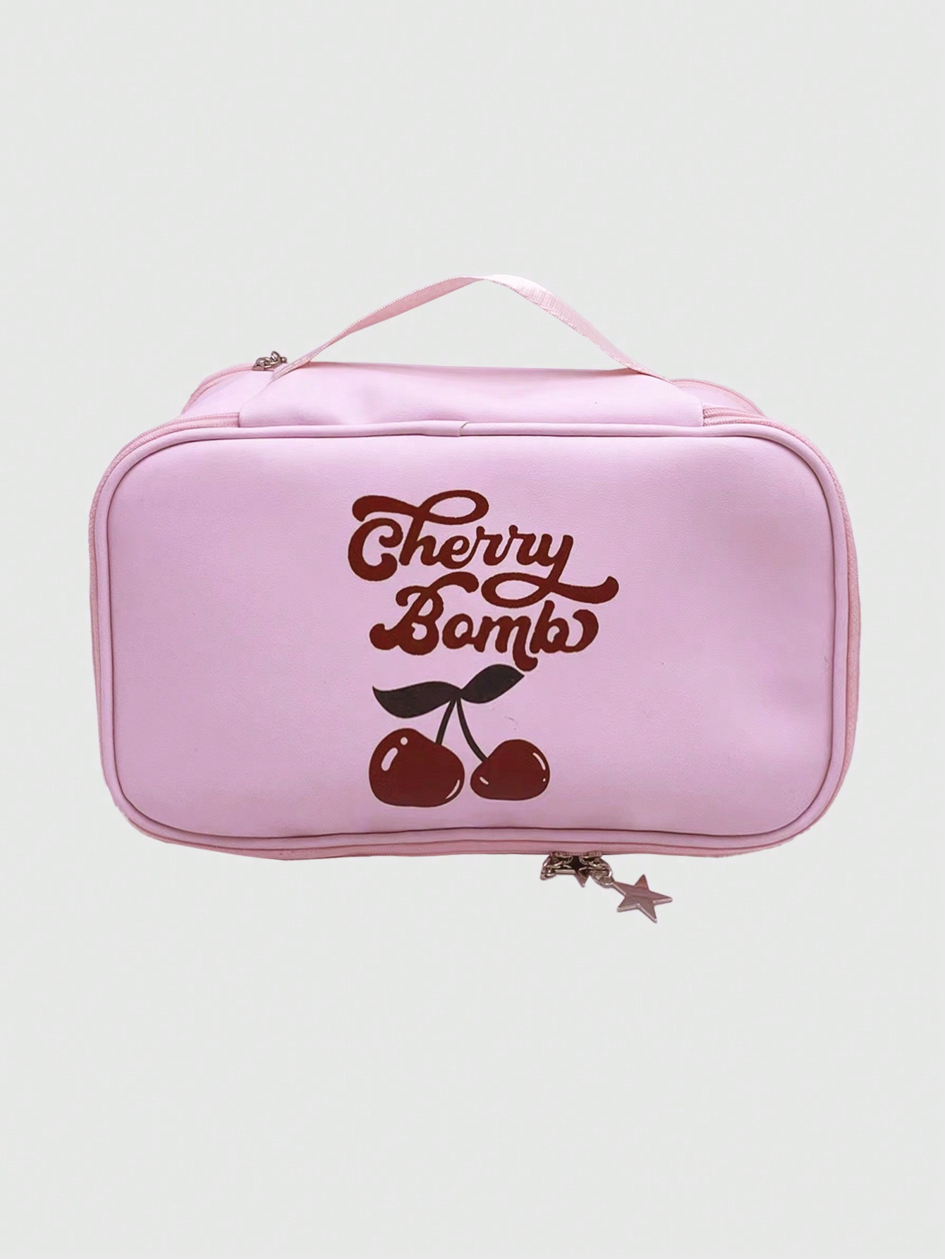 Kawaii Cartoon Cherry Pattern Travel Organizer Clutch Bag Cosmetic Bag With Large Capacity, Durable, 741771