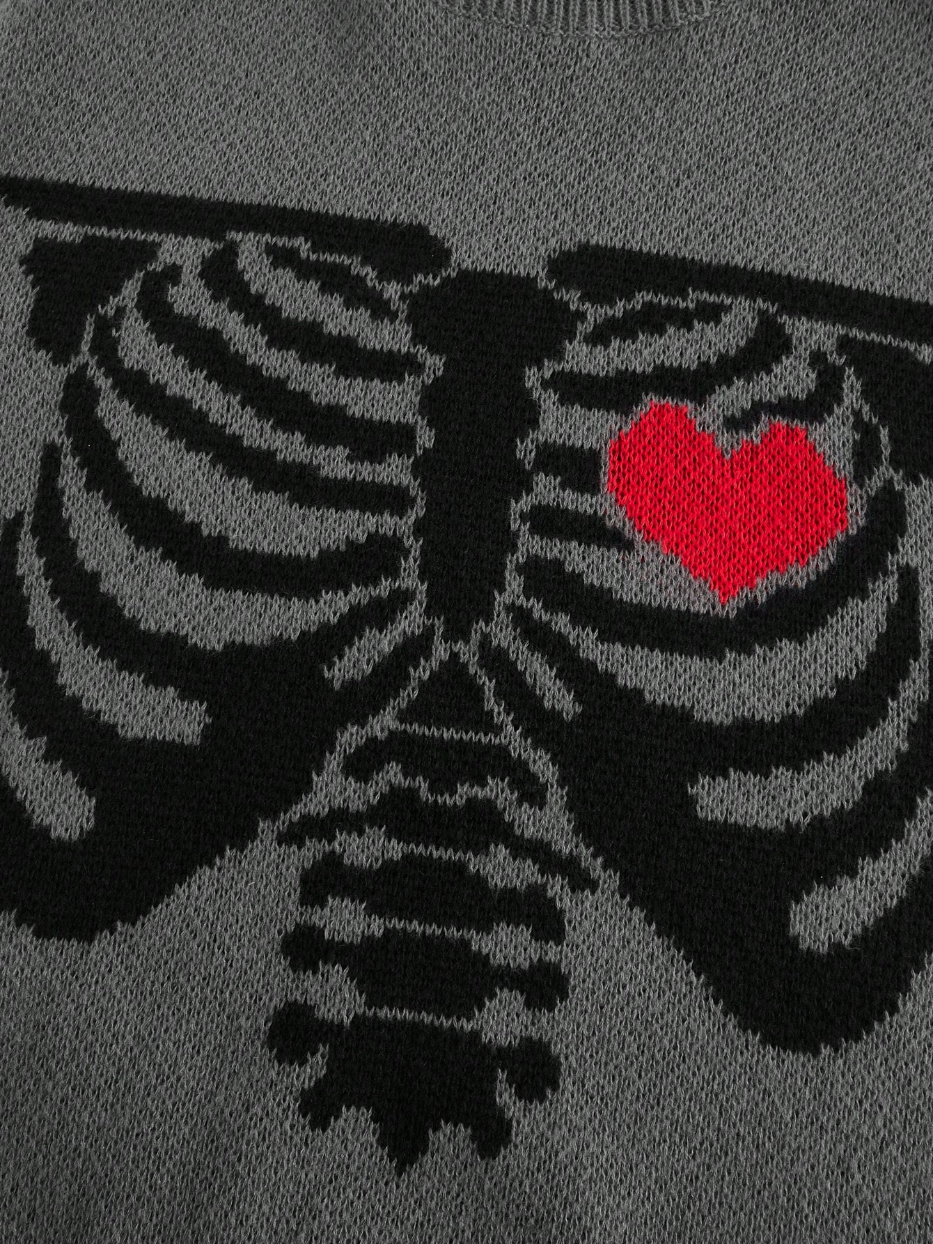 Street Life Men's Skeleton Heart Print Turtleneck Sleeveless Sweater
