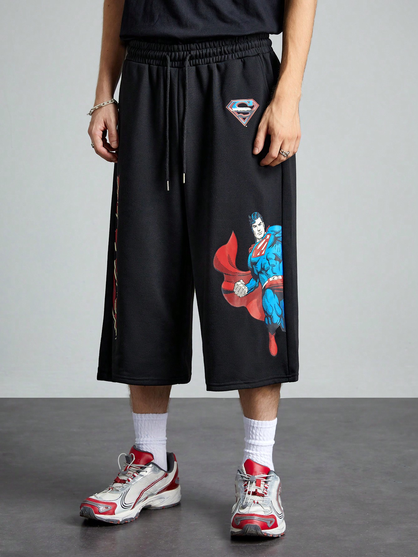 SUPERMAN X ROMWE Men's Character Print Drawstring Pants