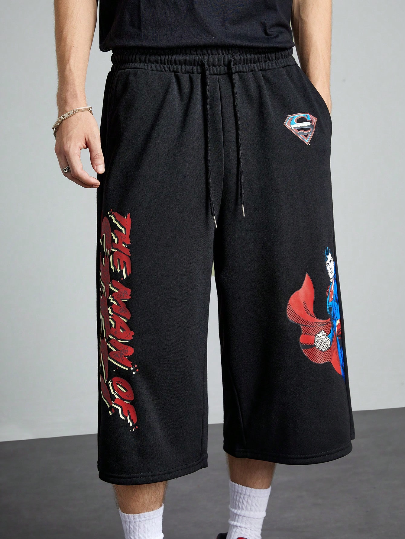 SUPERMAN X ROMWE Men's Character Print Drawstring Pants
