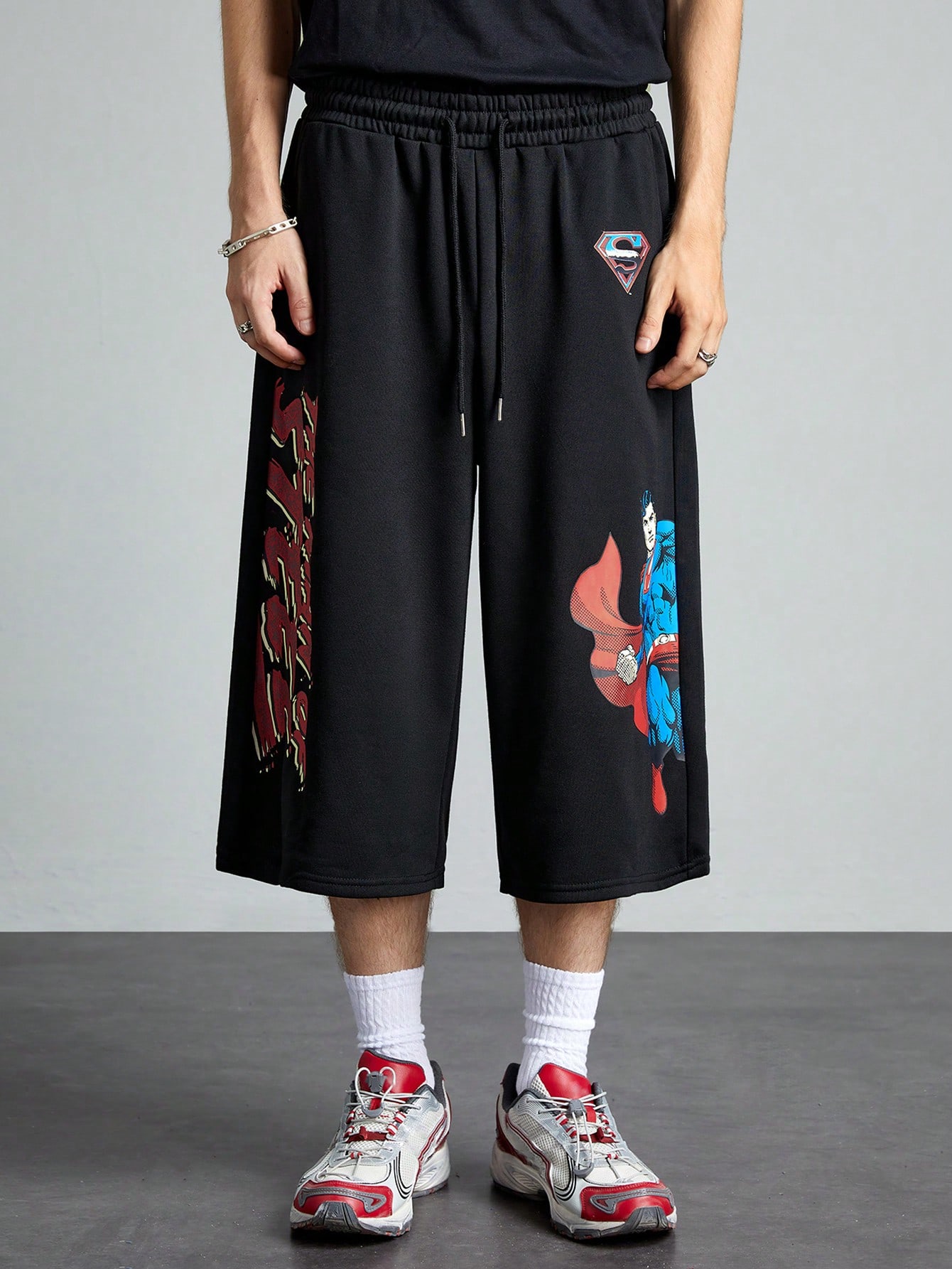 SUPERMAN X ROMWE Men's Character Print Drawstring Pants