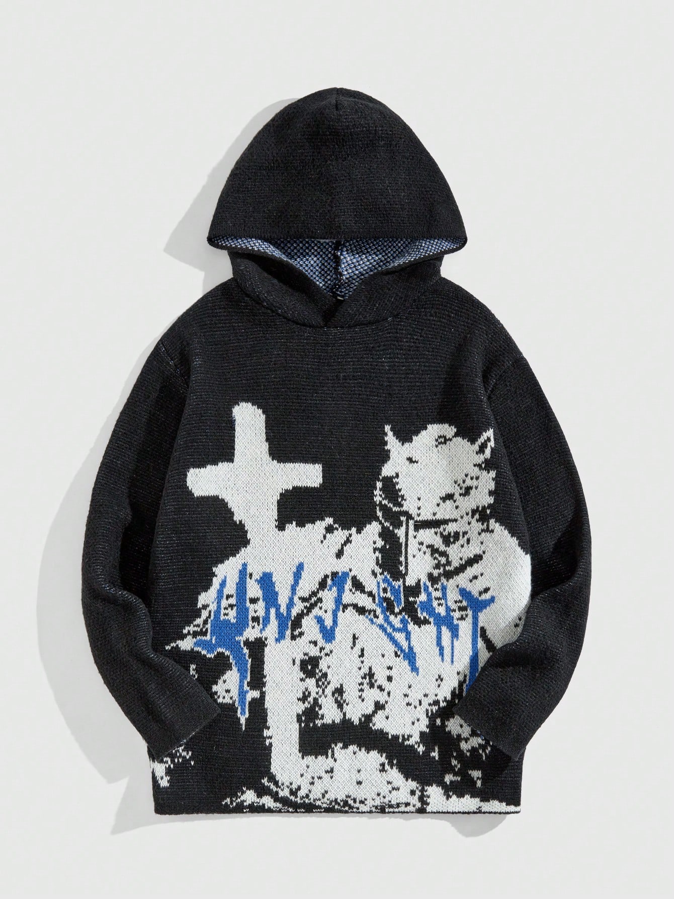 Street Life Men's Graphic Print Long Sleeve Hooded Casual Sweatshirt, Daily Wear