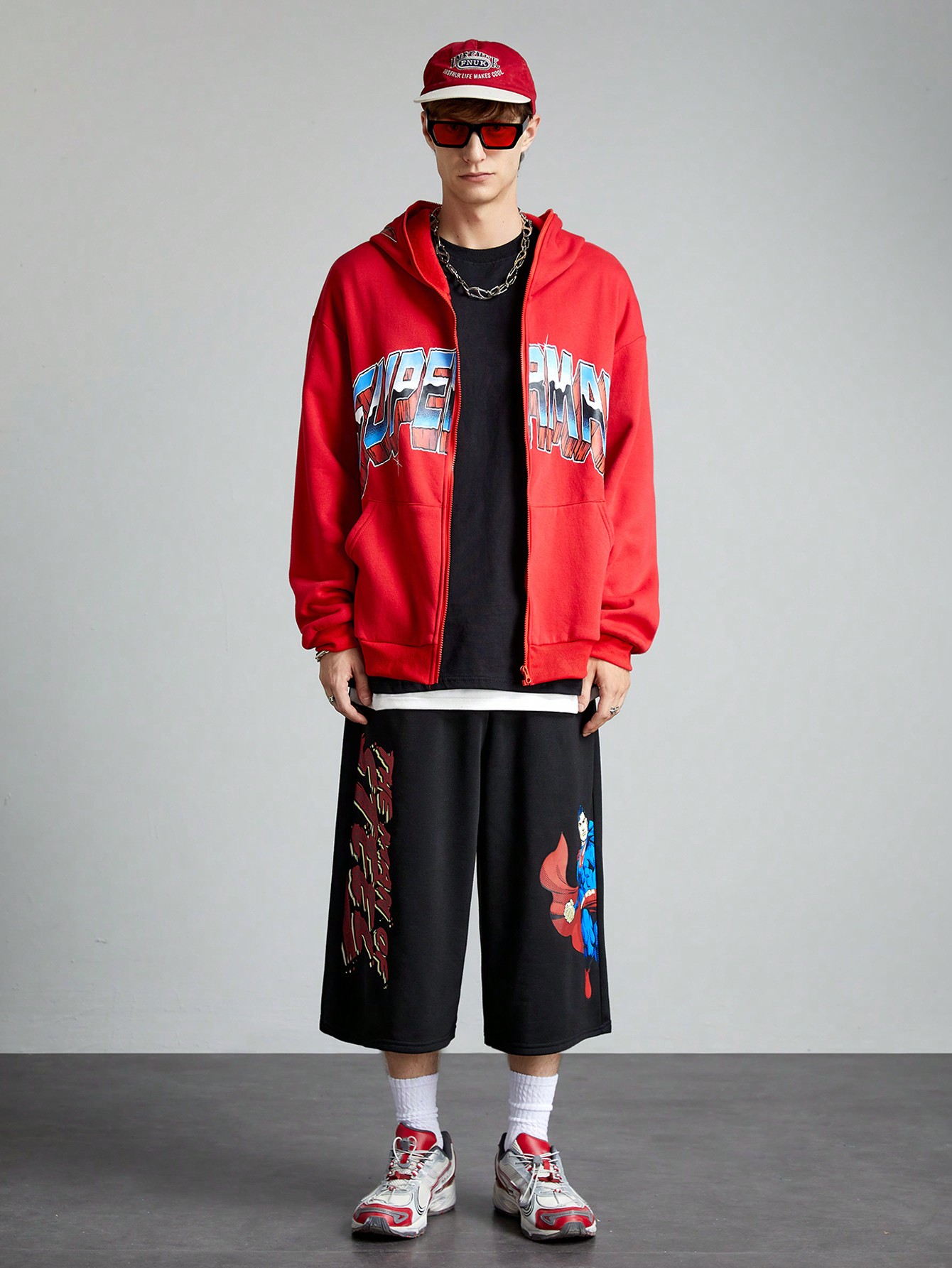 SUPERMAN X ROMWE Men's Character Print Drawstring Pants