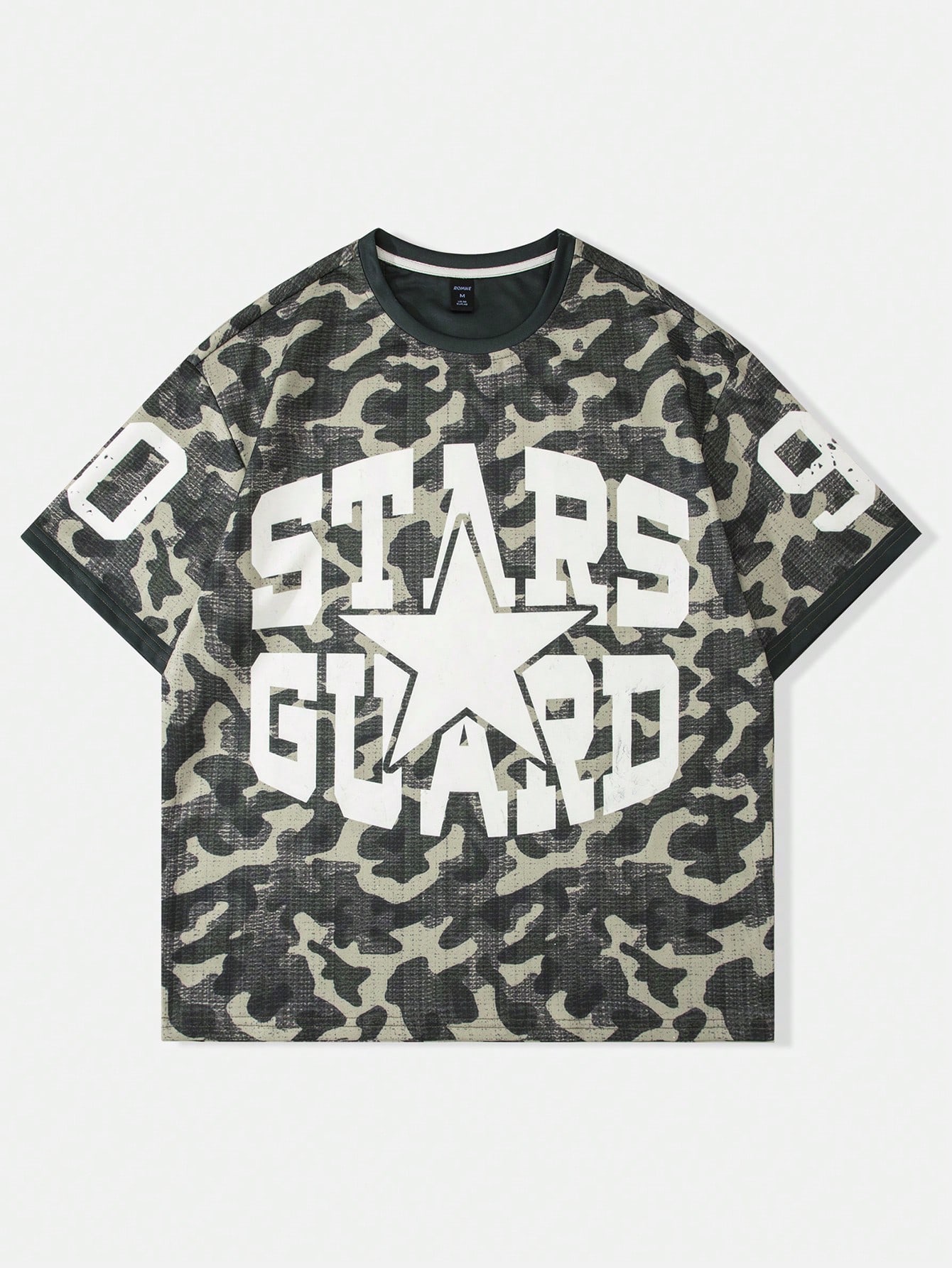 Street Life Men Vintage Distressed Camouflage Loose Short Sleeve T-Shirt