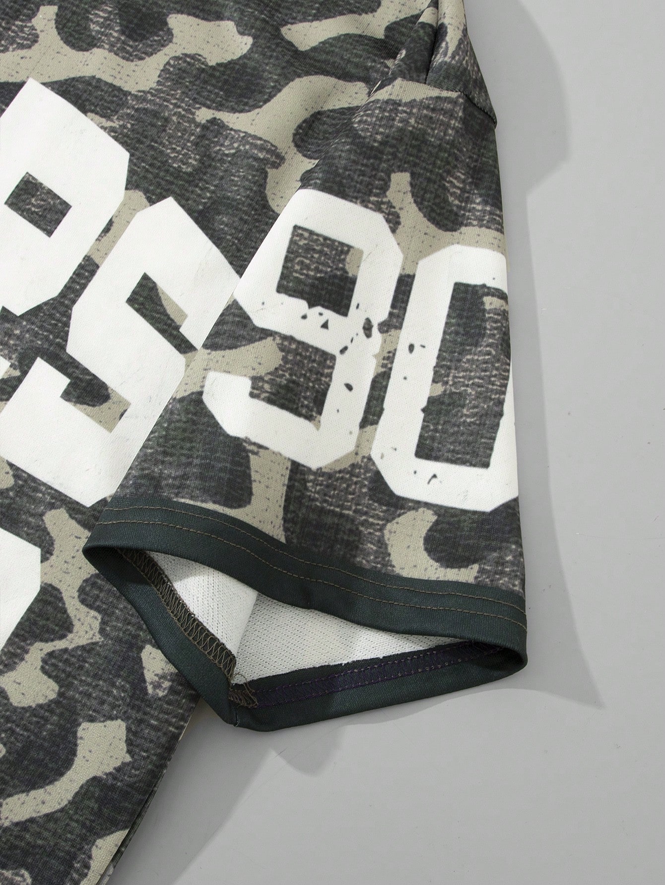 Street Life Men Vintage Distressed Camouflage Loose Short Sleeve T-Shirt