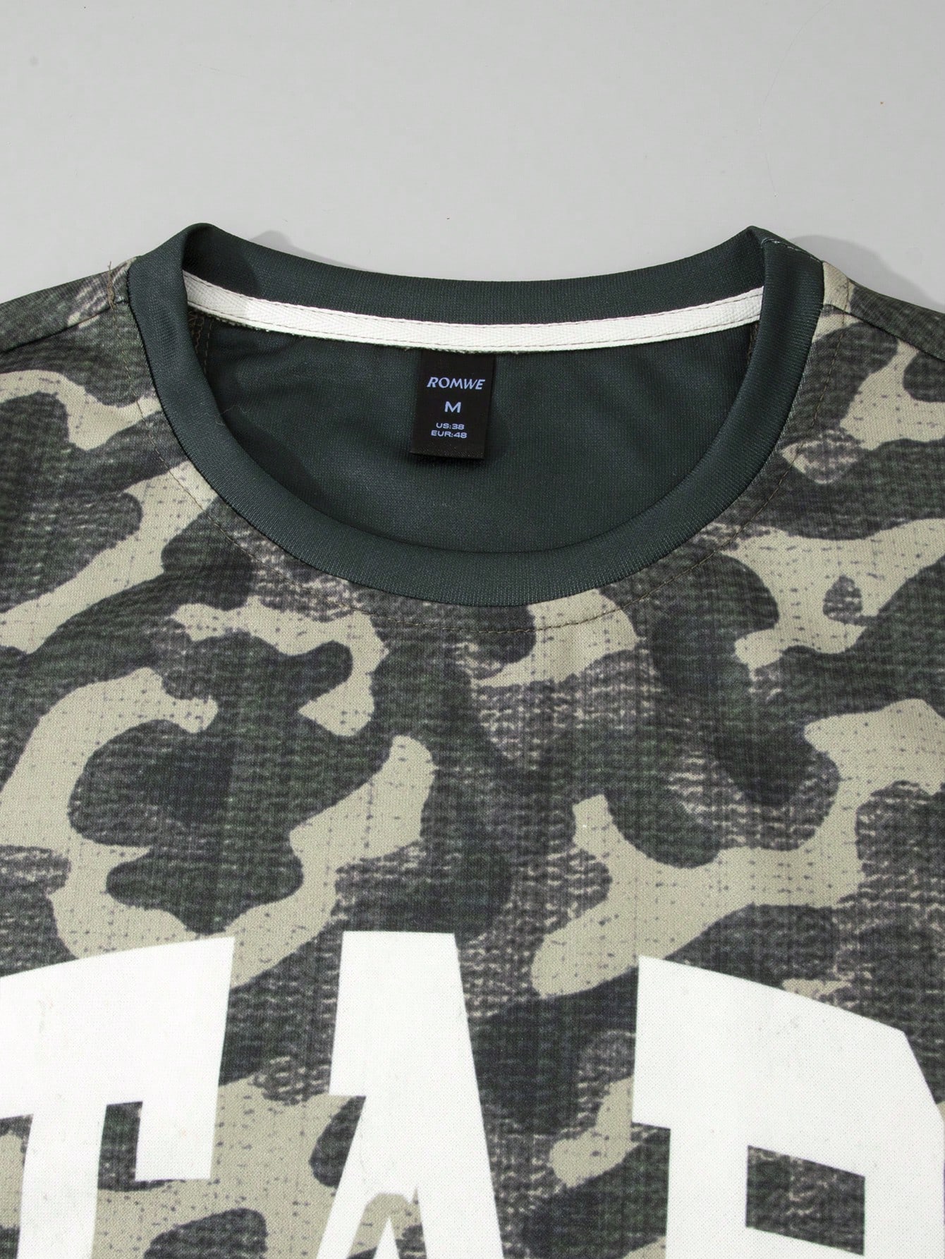 Street Life Men Vintage Distressed Camouflage Loose Short Sleeve T-Shirt