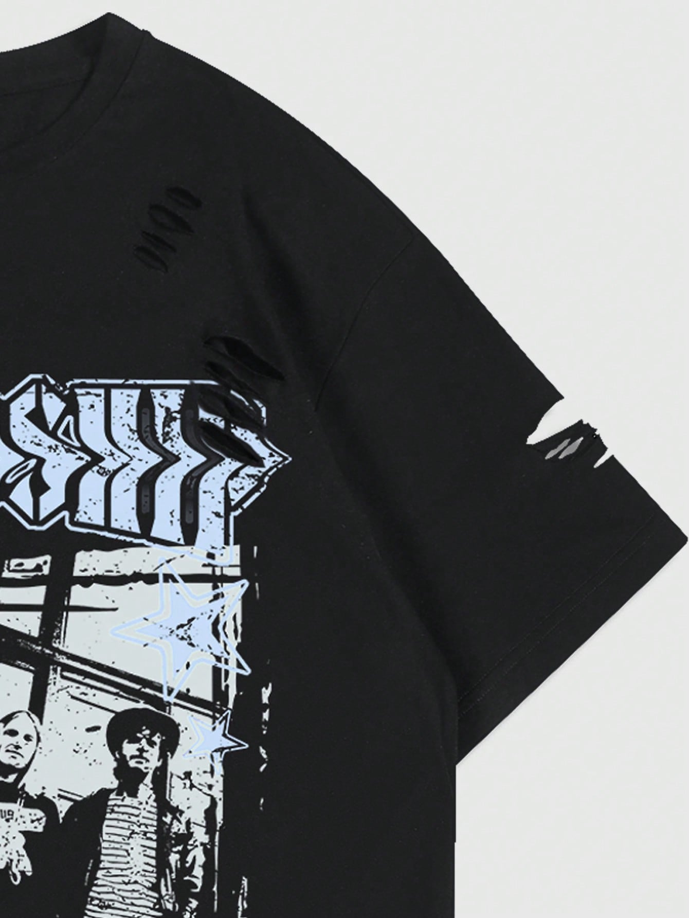 Street Life Men's Daily Wear Character & Slogan Print T-Shirt, Spring & Summer, School