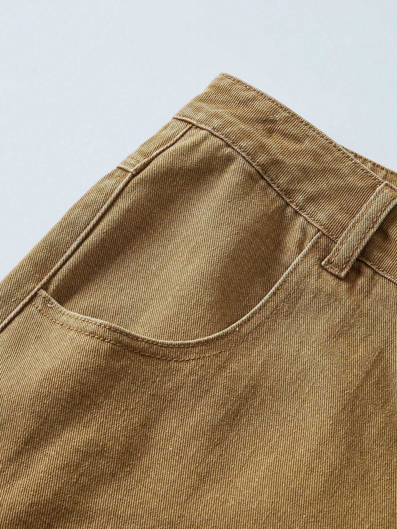 Street Life Men's Front Button Pockets Raw Edge Simple Casual Denim Shorts