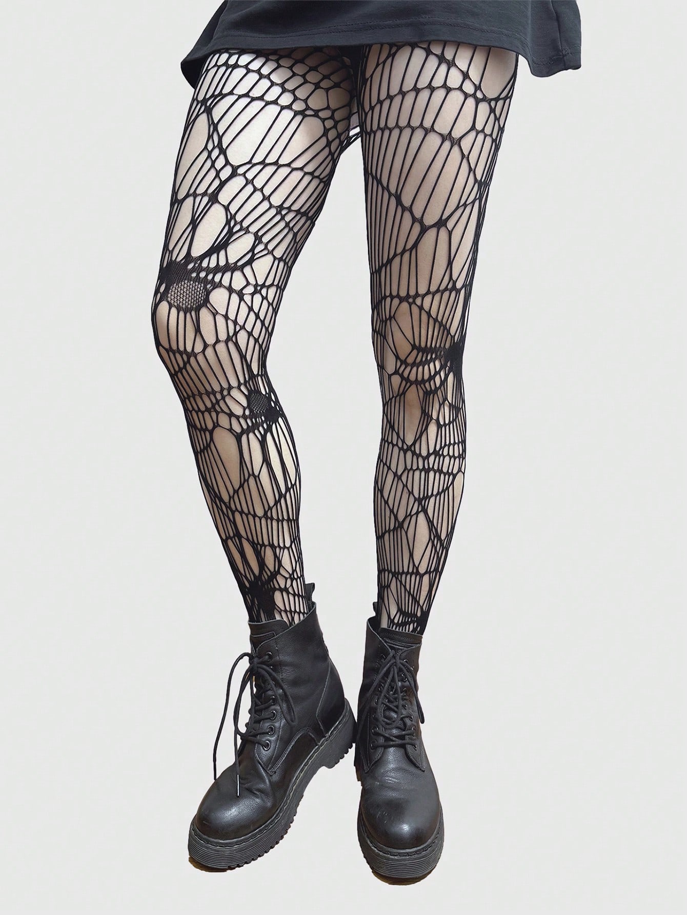 Goth 1pair Spider Web Pattern Fishnet Tights