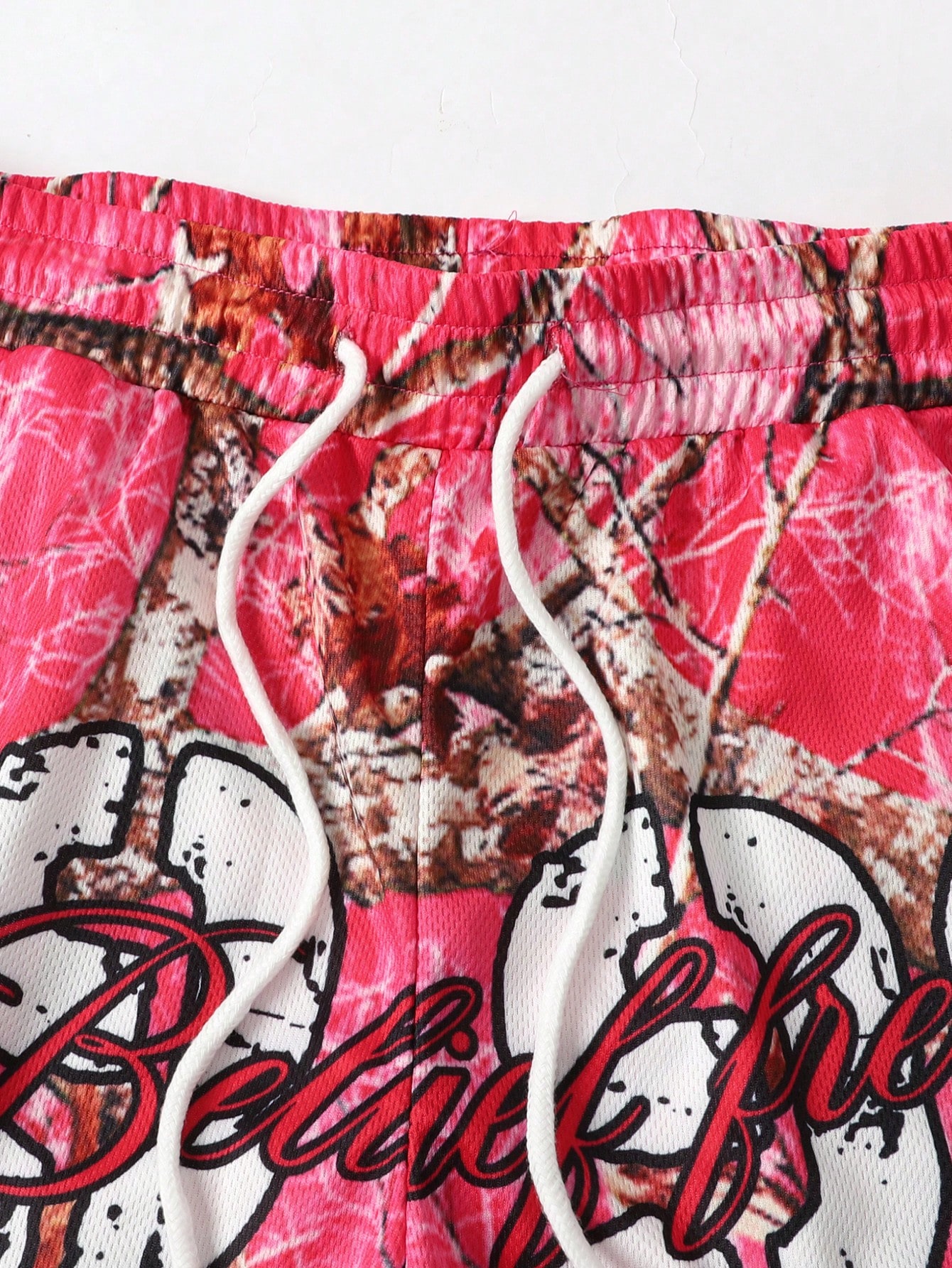 Street Life Men's Summer Fashion Dead Tree Branch Printed T-Shirt Shorts Set, School