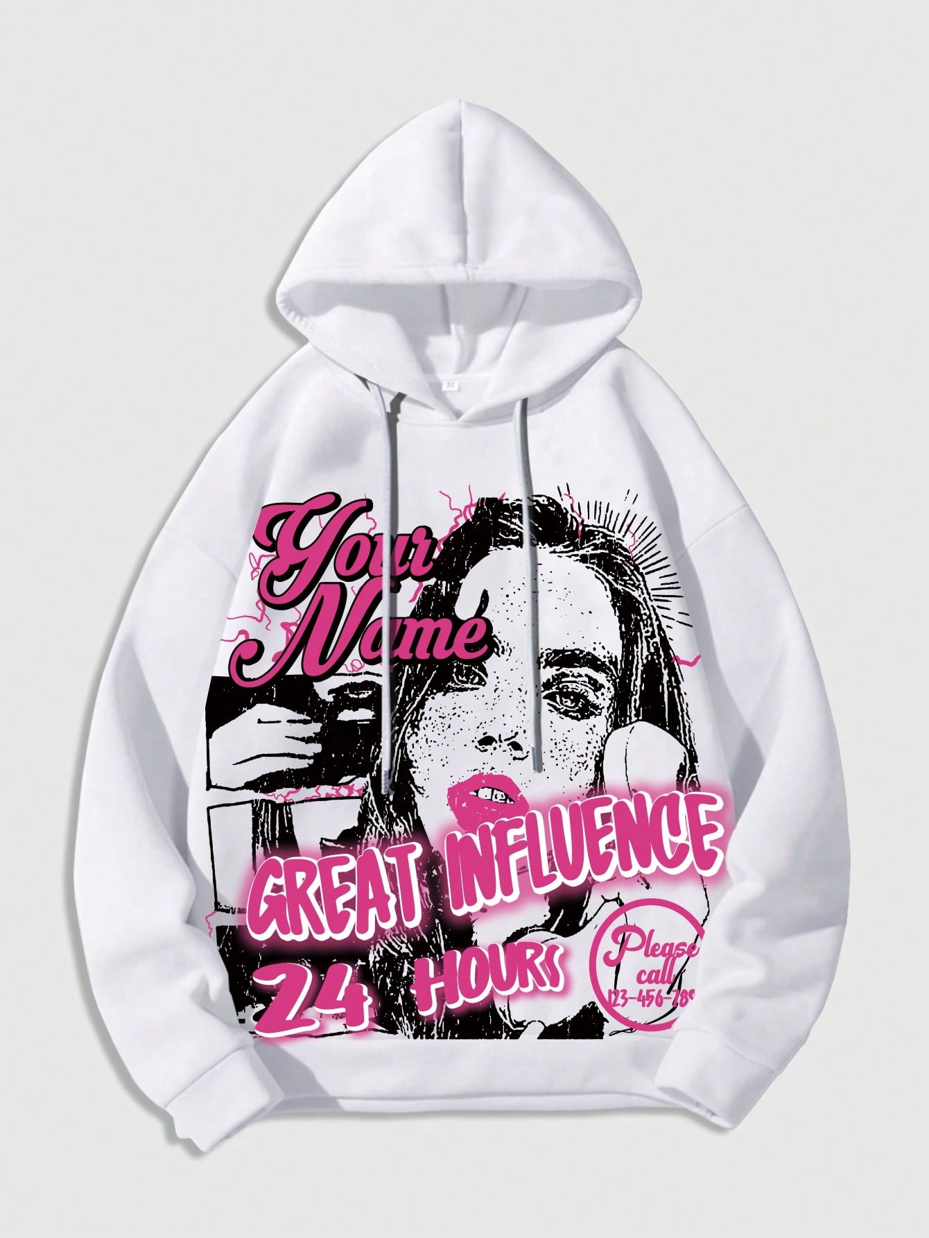 Street Life Men's Casual Loose Letter & Figure Print Drawstring Hooded Sweatshirt, Spring & Fall