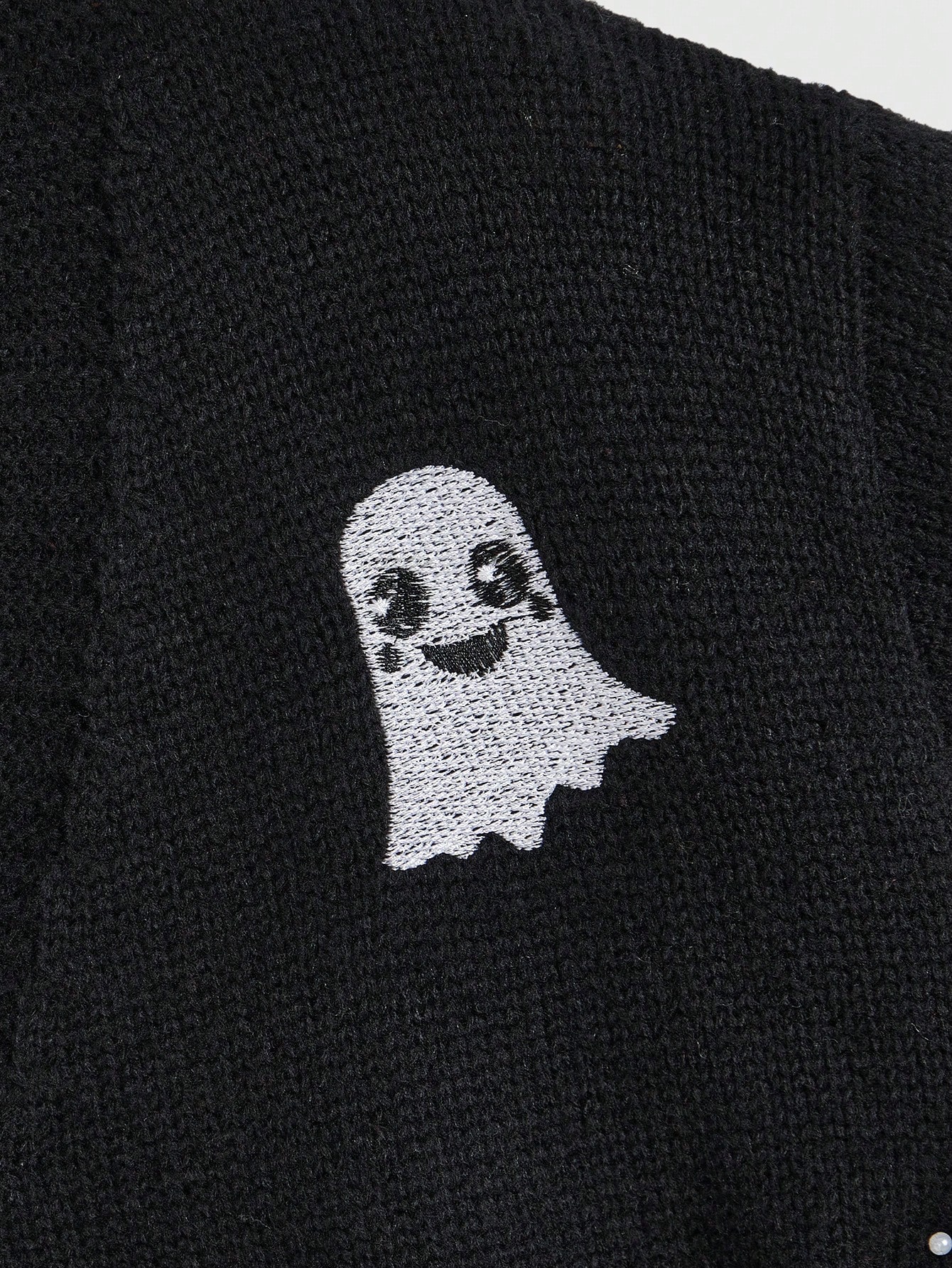 Goth Ladies' Halloween Embroidered Knitted Cardigan