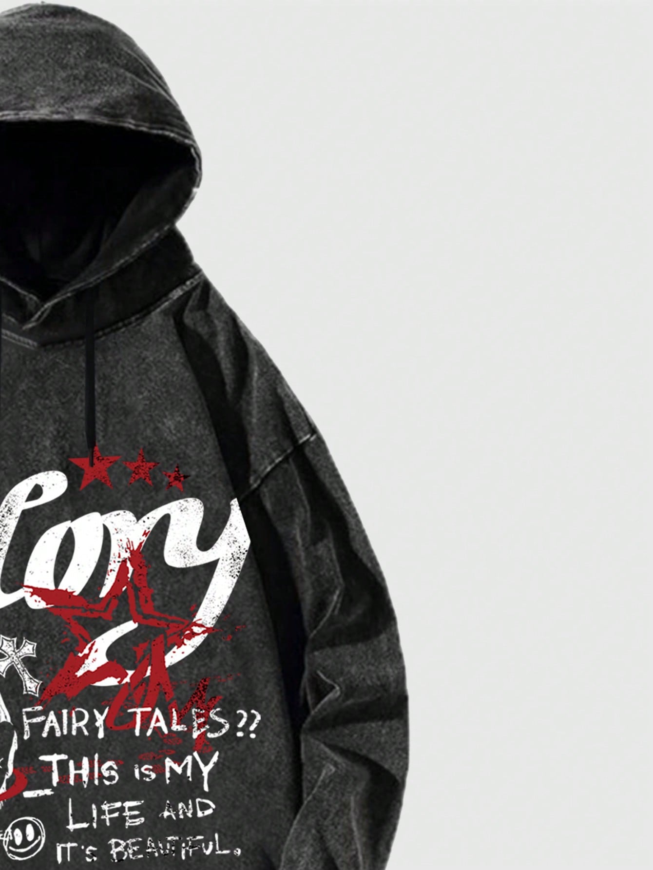 Street Life Men's Casual Snowflake & Letter Print Hoodie Sweatshirt, Suitable For Autumn/Winter