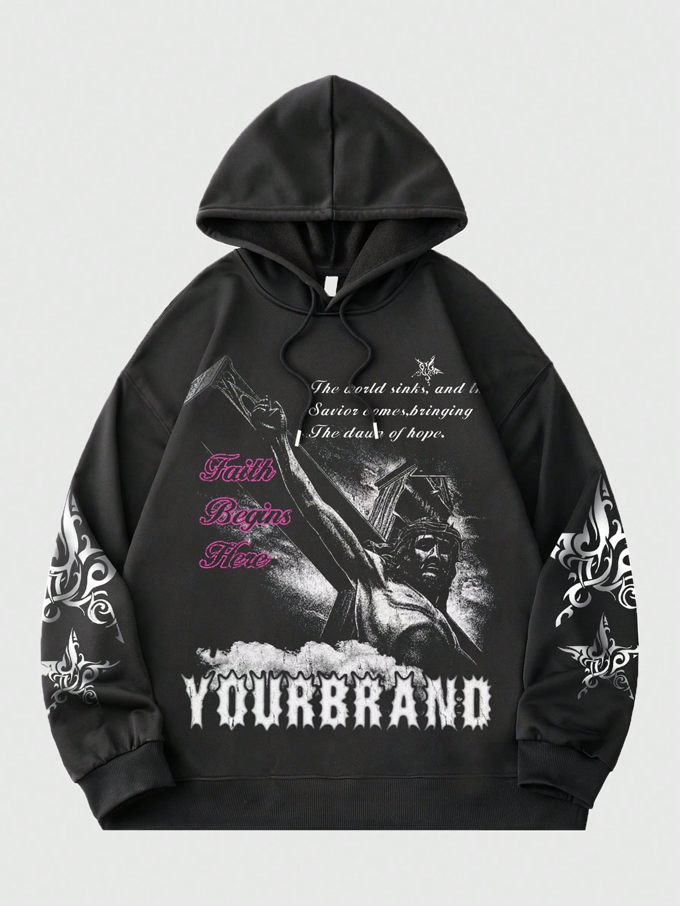 Street Life Men Vintage Distressed Graphic Hoodie