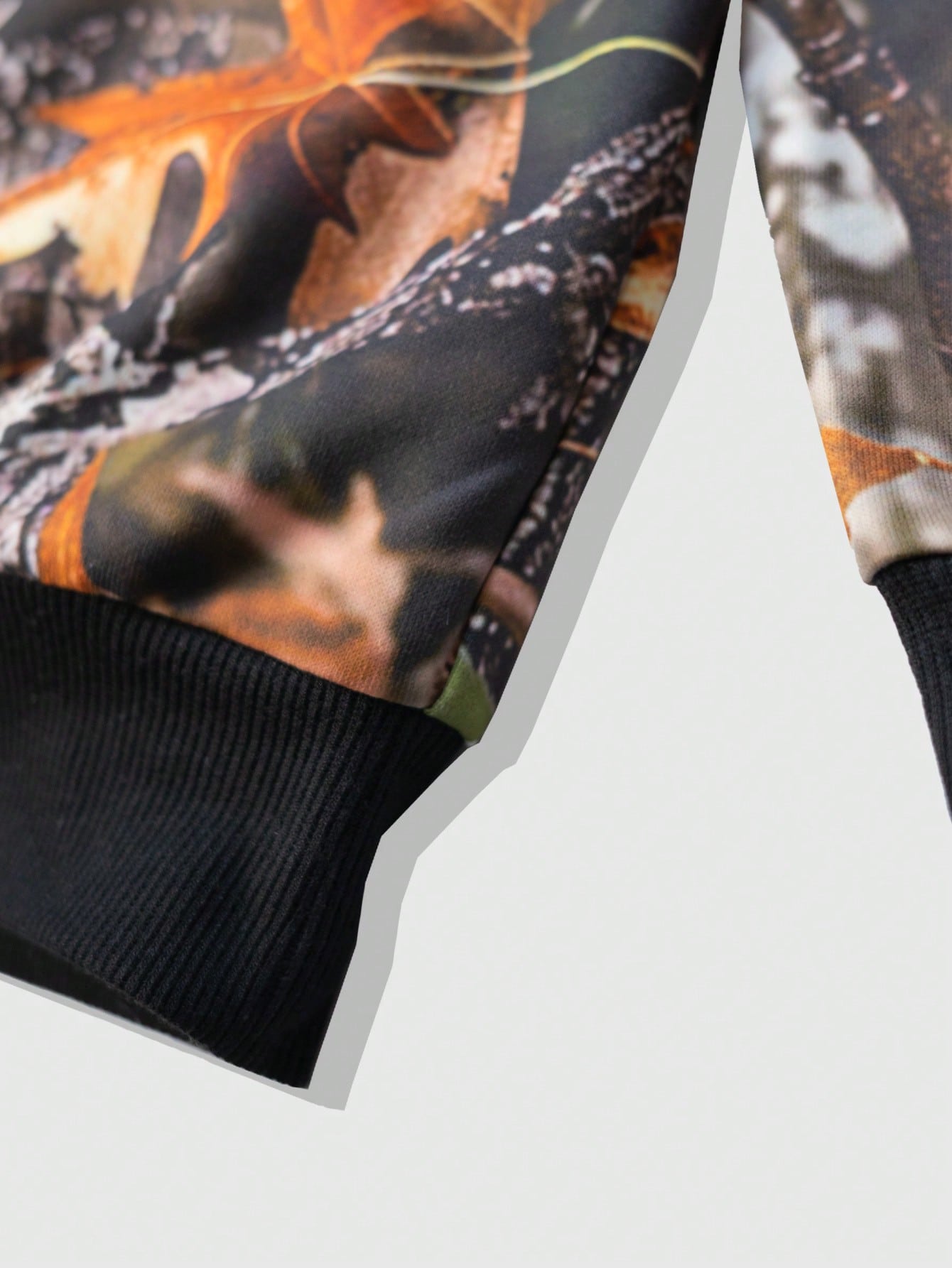 Street Life Men's Loose Fit Camouflage Branch Print Hoodie Streetwear