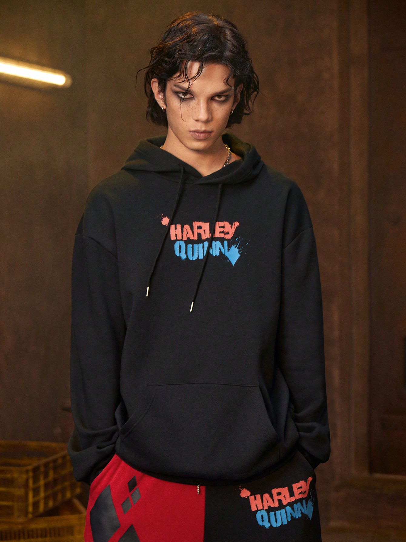 Harley Quinn | ROMWE Men's Minimalist Print Hooded Sweatshirt And Pants Set