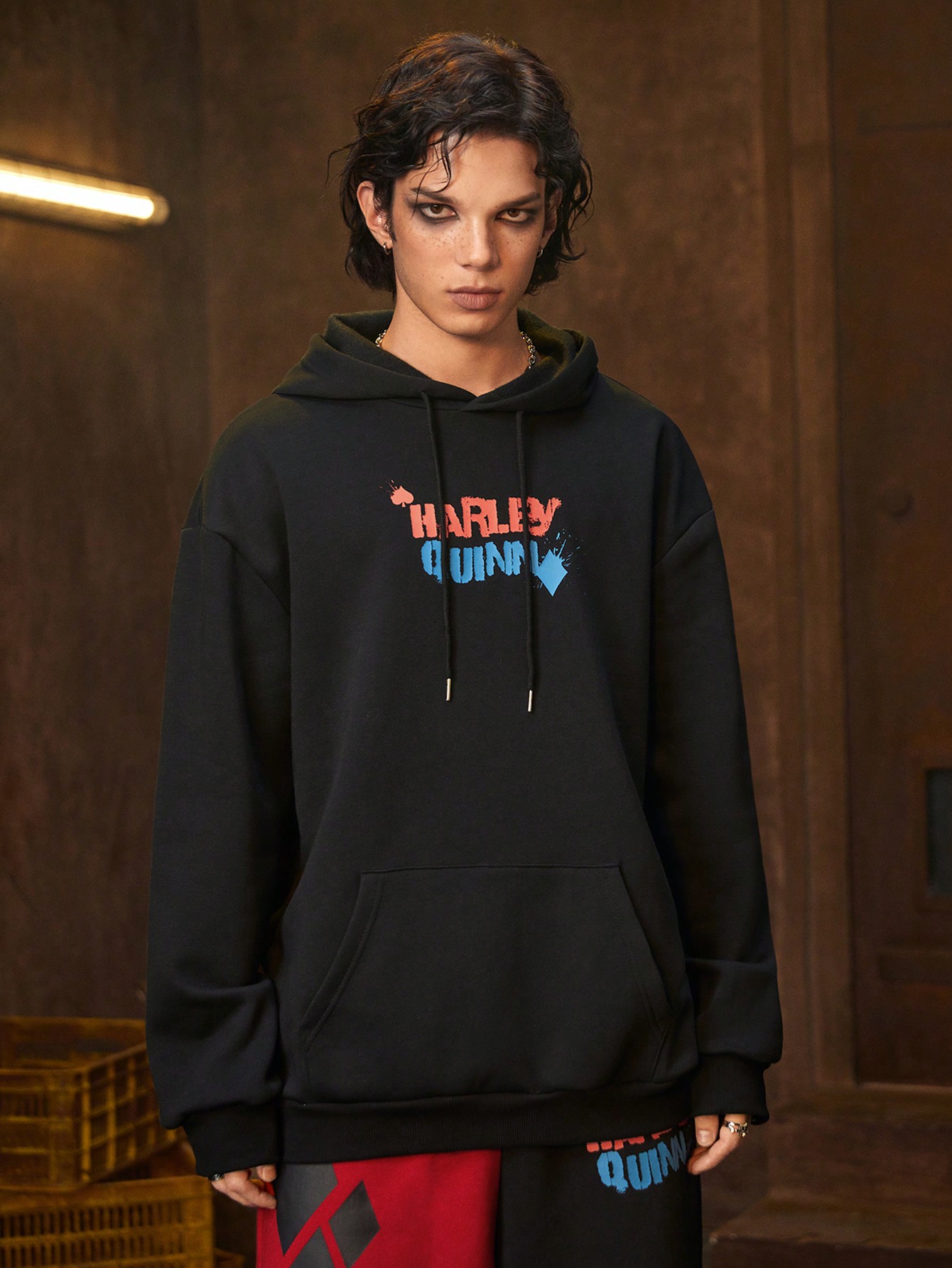 Harley Quinn | ROMWE Men's Minimalist Print Hooded Sweatshirt And Pants Set