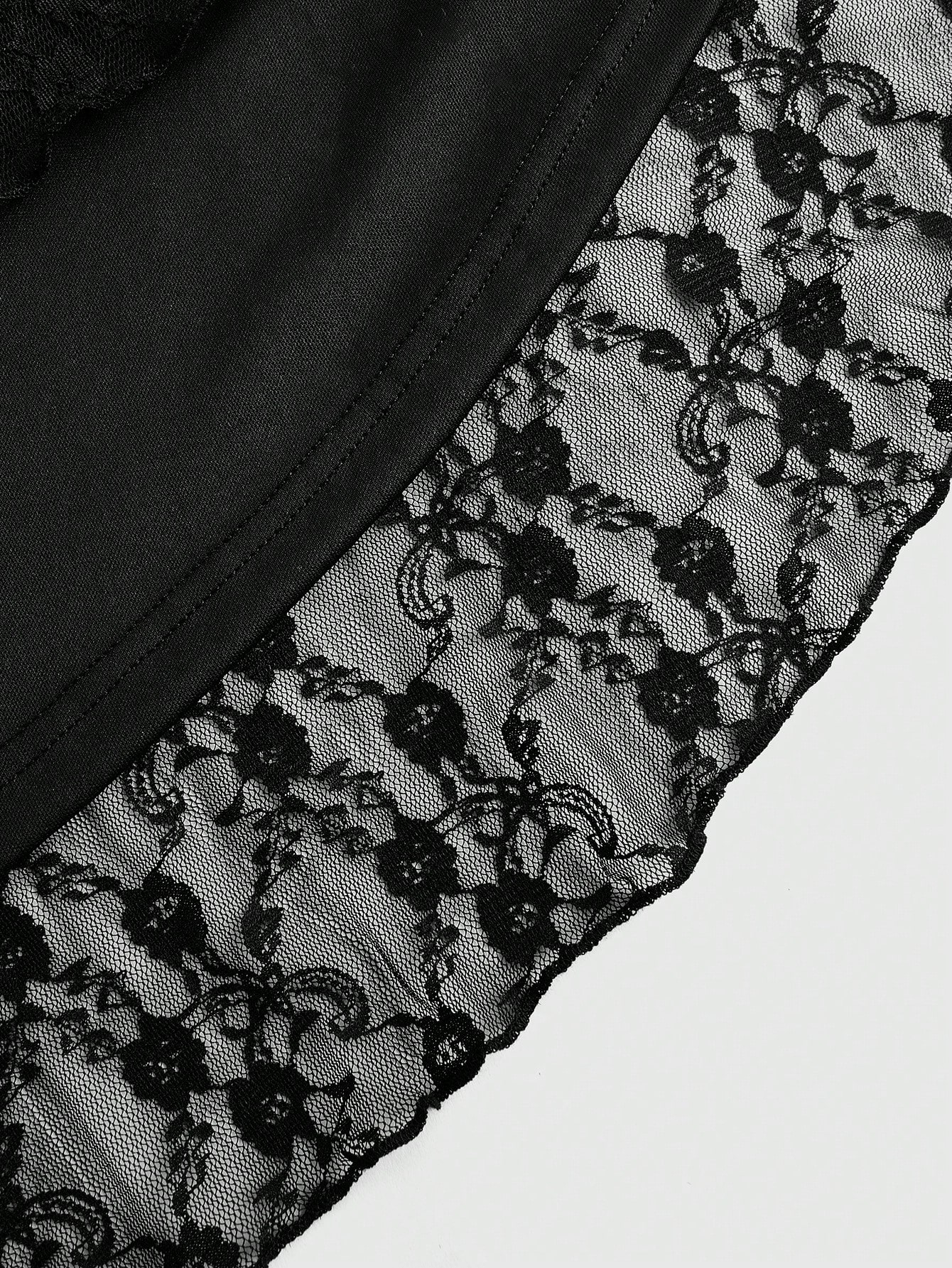 Goth Gothic Court Style Heavy-Embroidered Velvet And Contrast Lace Bodycon Maxi Skirt, Plus Size