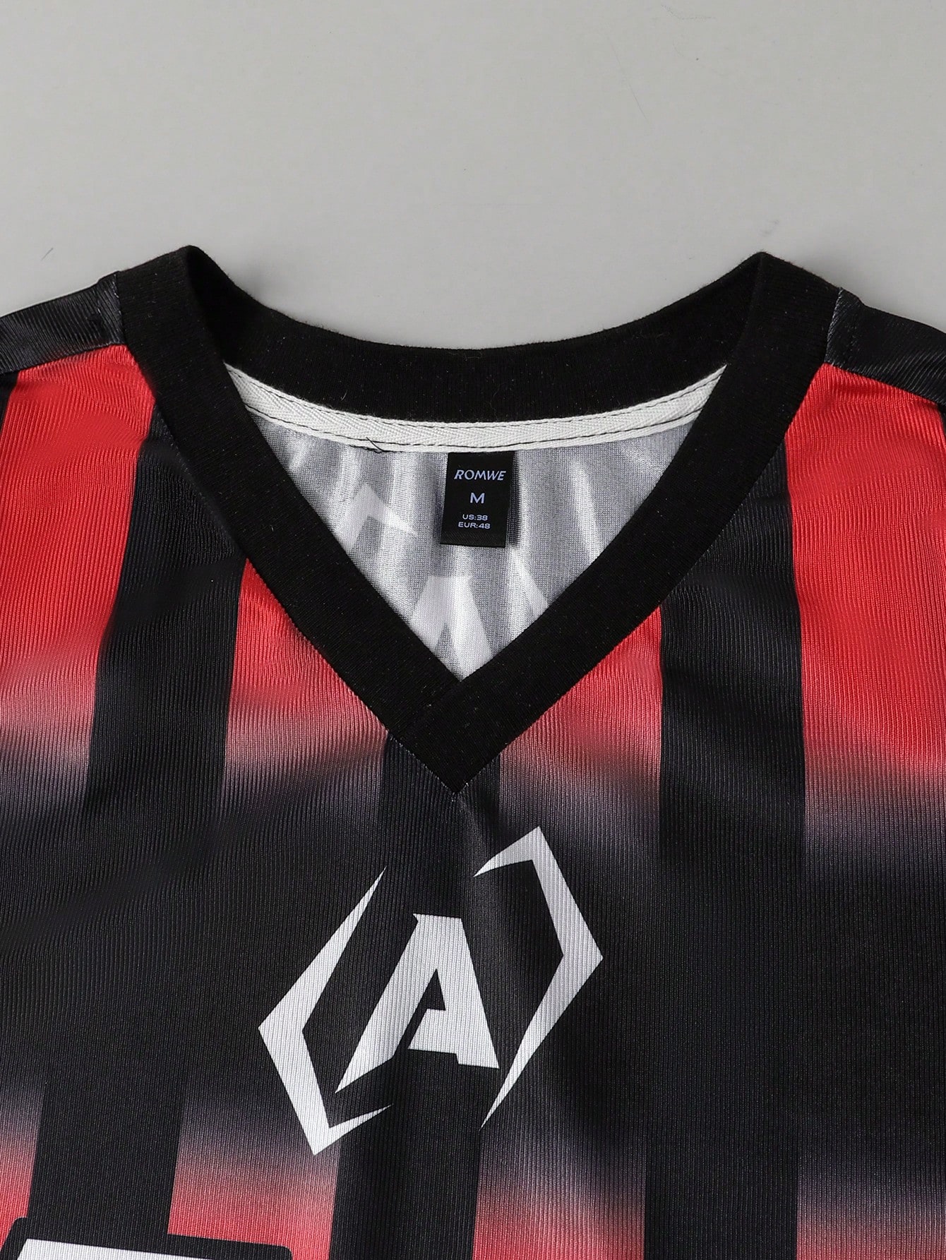 Street Life Men's Summer Fashionable Colorblock Striped Numeric Print Sports Jersey Streetwear T-Shirt