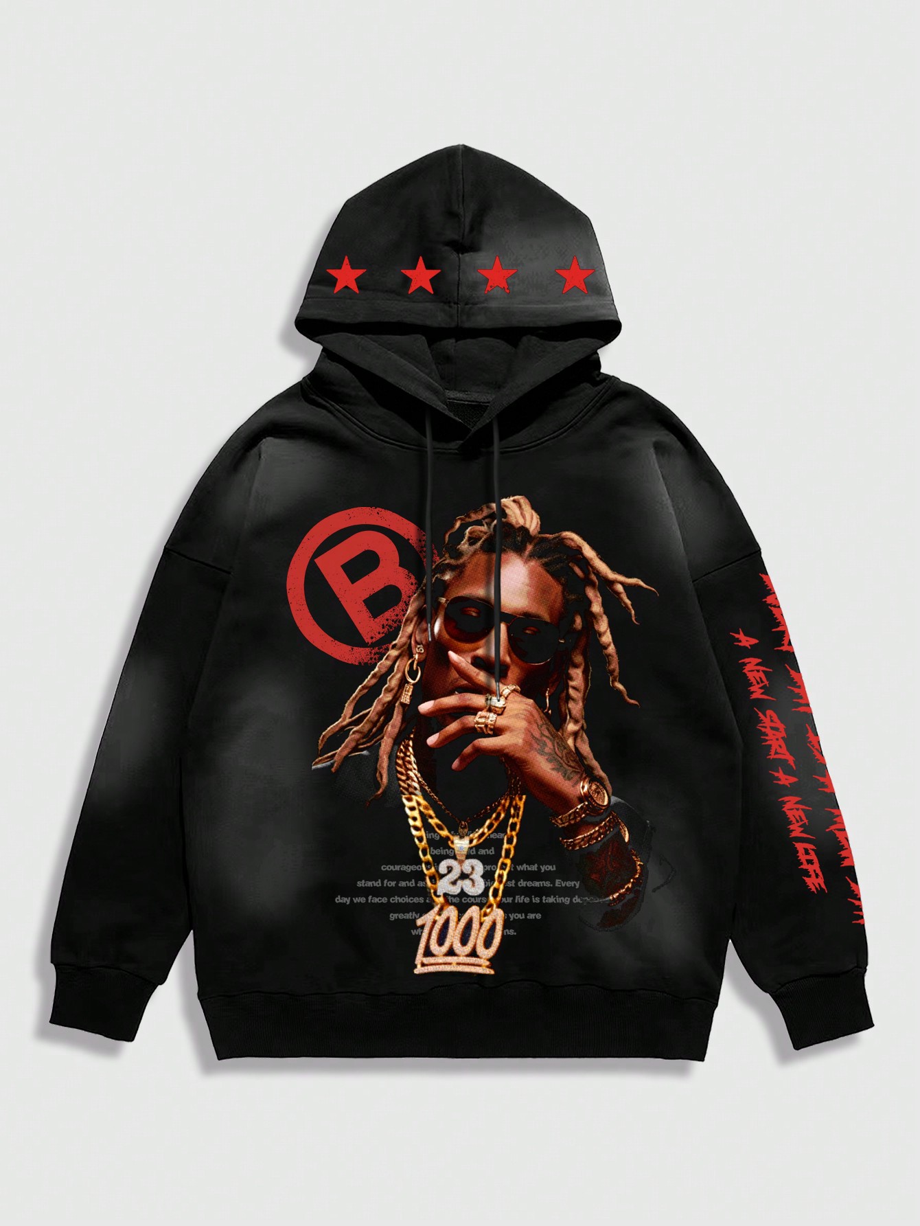 Street Life Men's Drawstring Fashion Long Sleeve Casual Hooded Sweatshirt, Printed Tie Dye Pattern, Spring/Summer