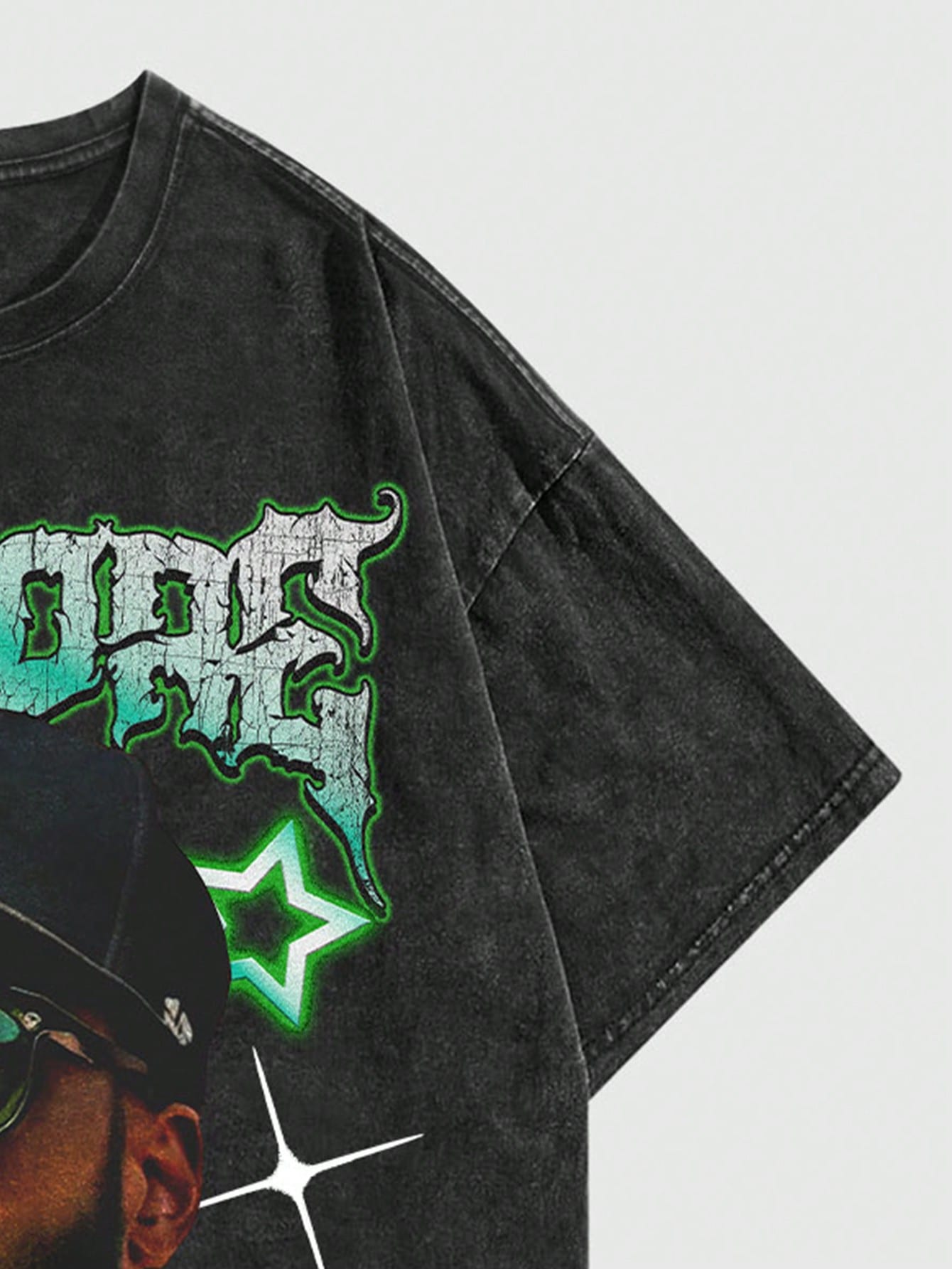 Street Life Snowflake & Letter Print Crew Neck Short Sleeve T-Shirt