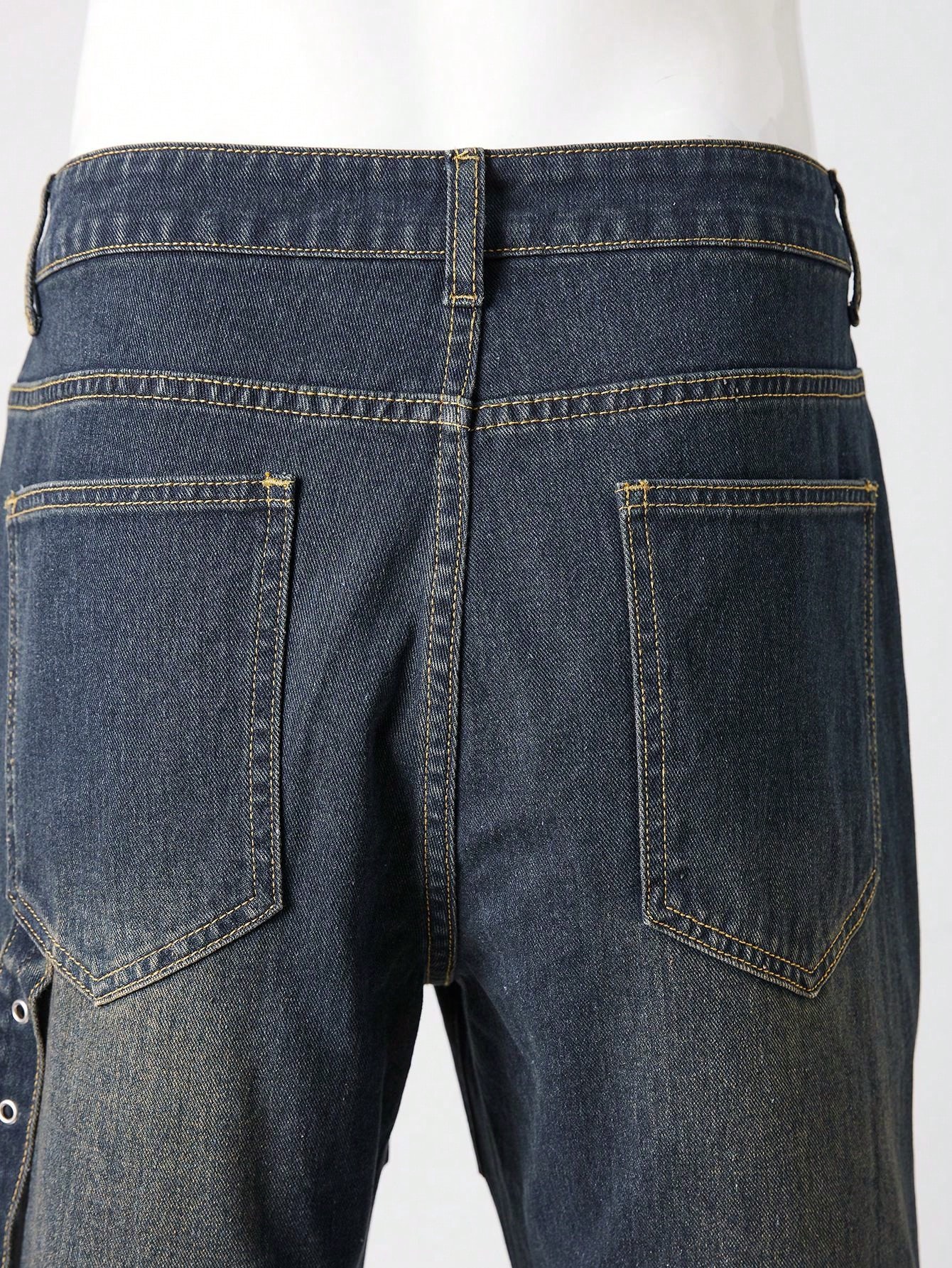 Street Life Men's Solid Color Casual Loose Fit Pocket Jeans