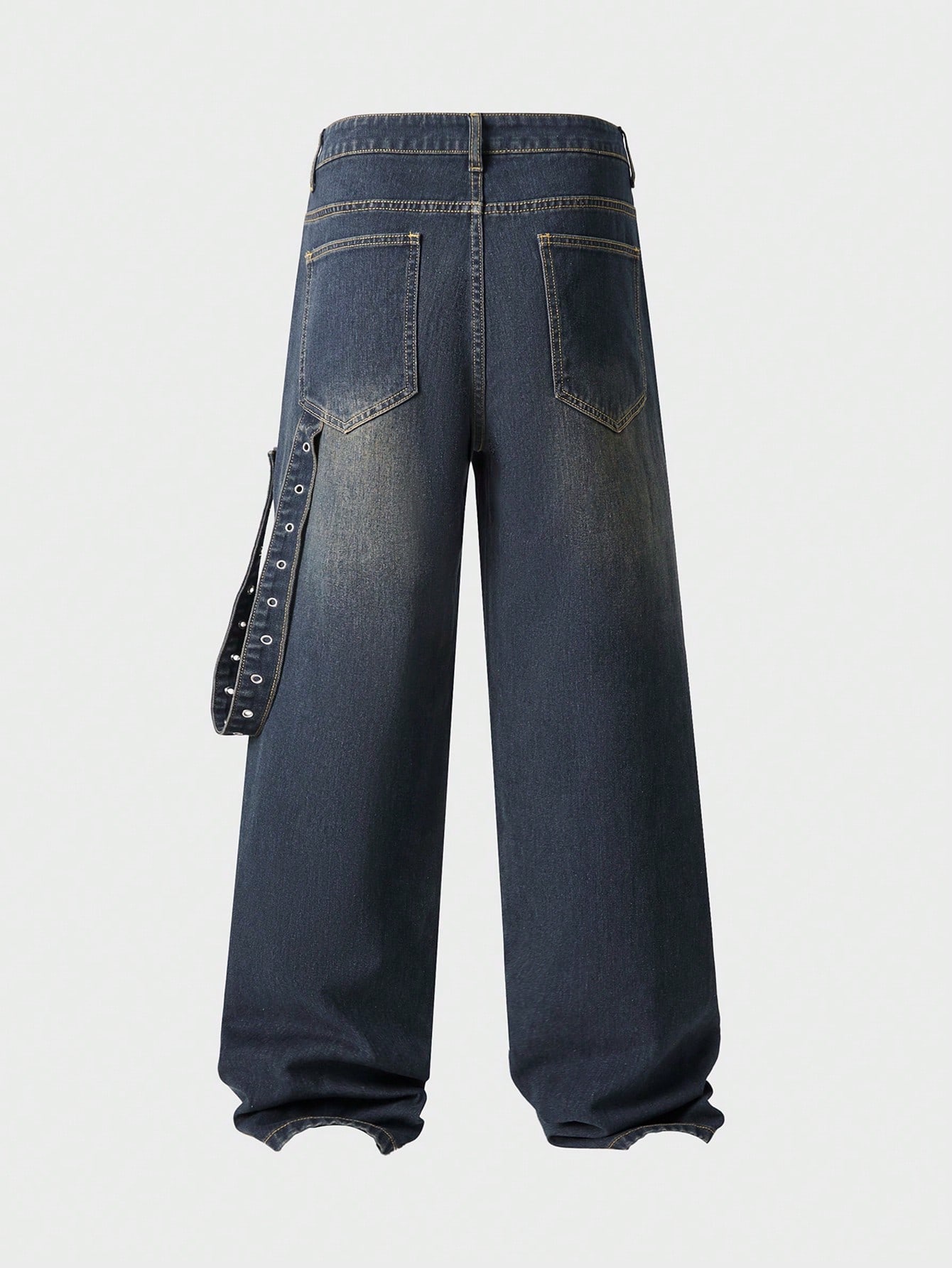 Street Life Men's Solid Color Casual Loose Fit Pocket Jeans