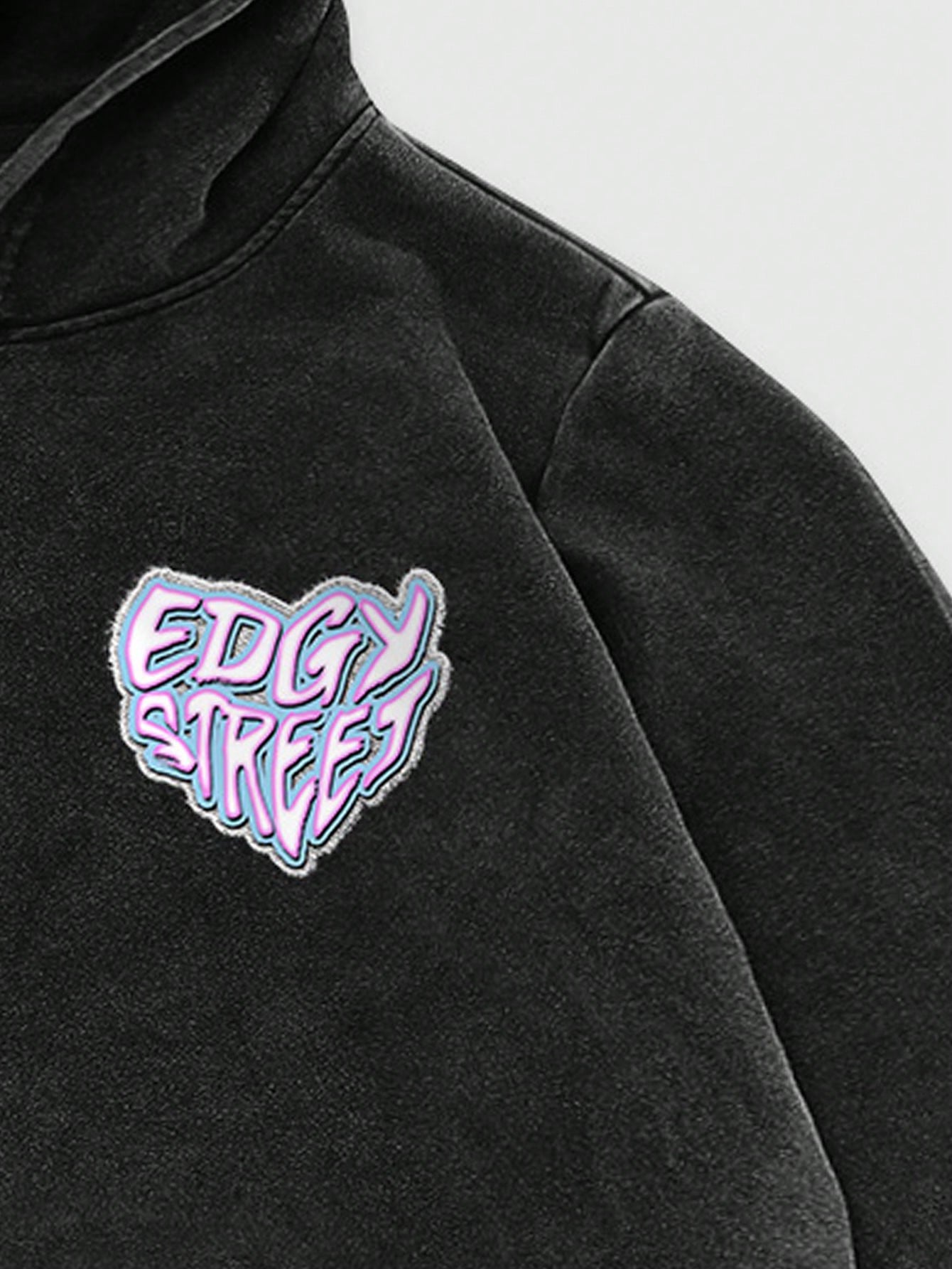 Street Life Men's Casual Cartoon Slogan Print Fleece Hoodie, Spring & Fall